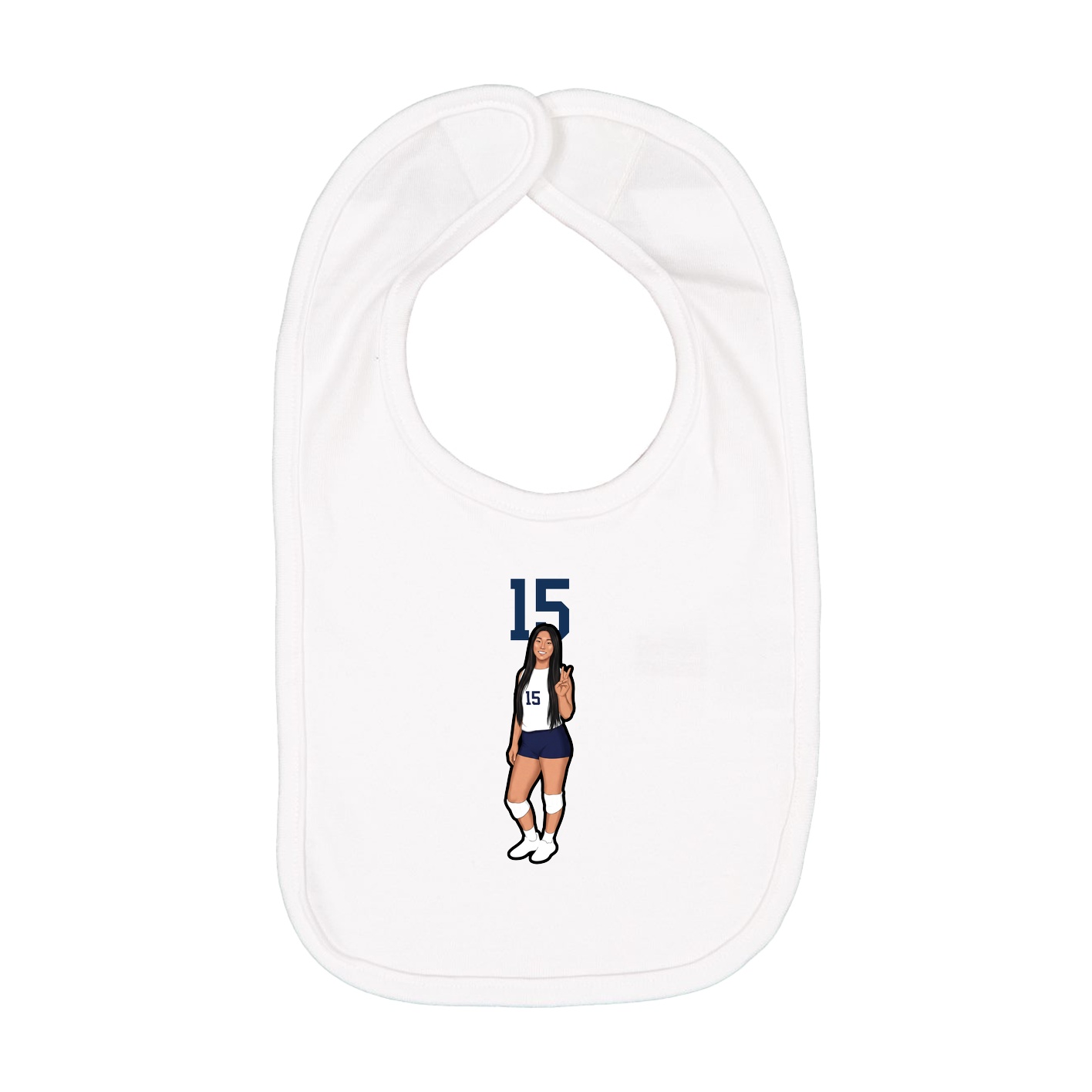 Infant Bib — Number Top in White