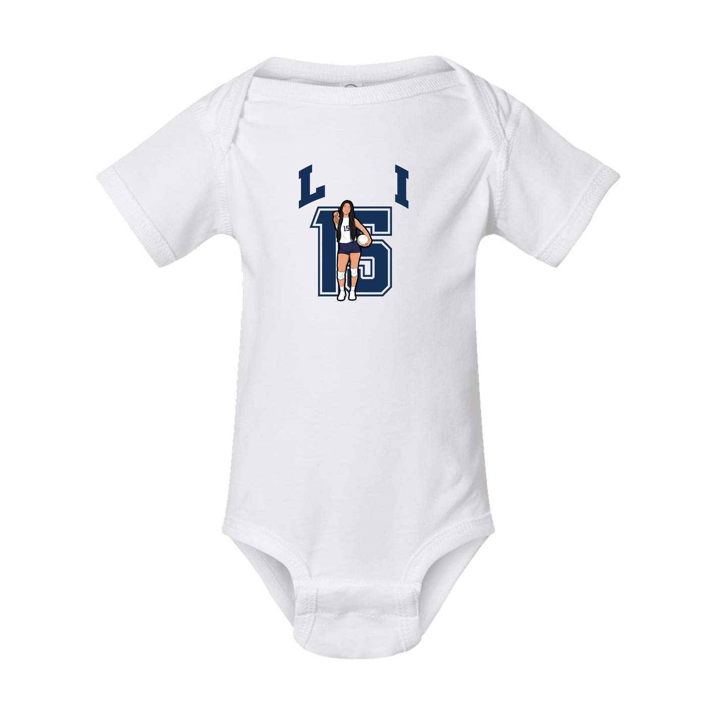 Baby Onesie — Number in White