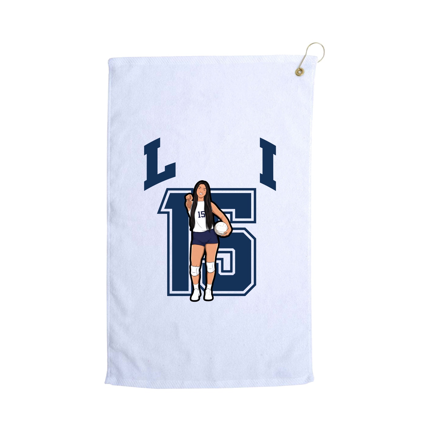 Golf Towel — Number in White