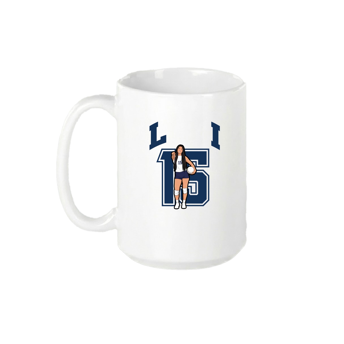 15oz Coffee Mug — Number in White