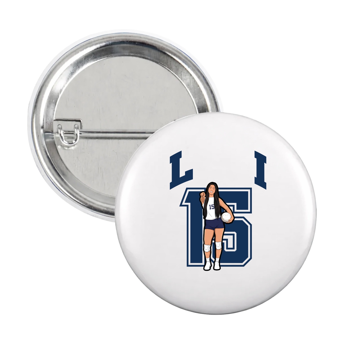 Game Day Button — Number in White