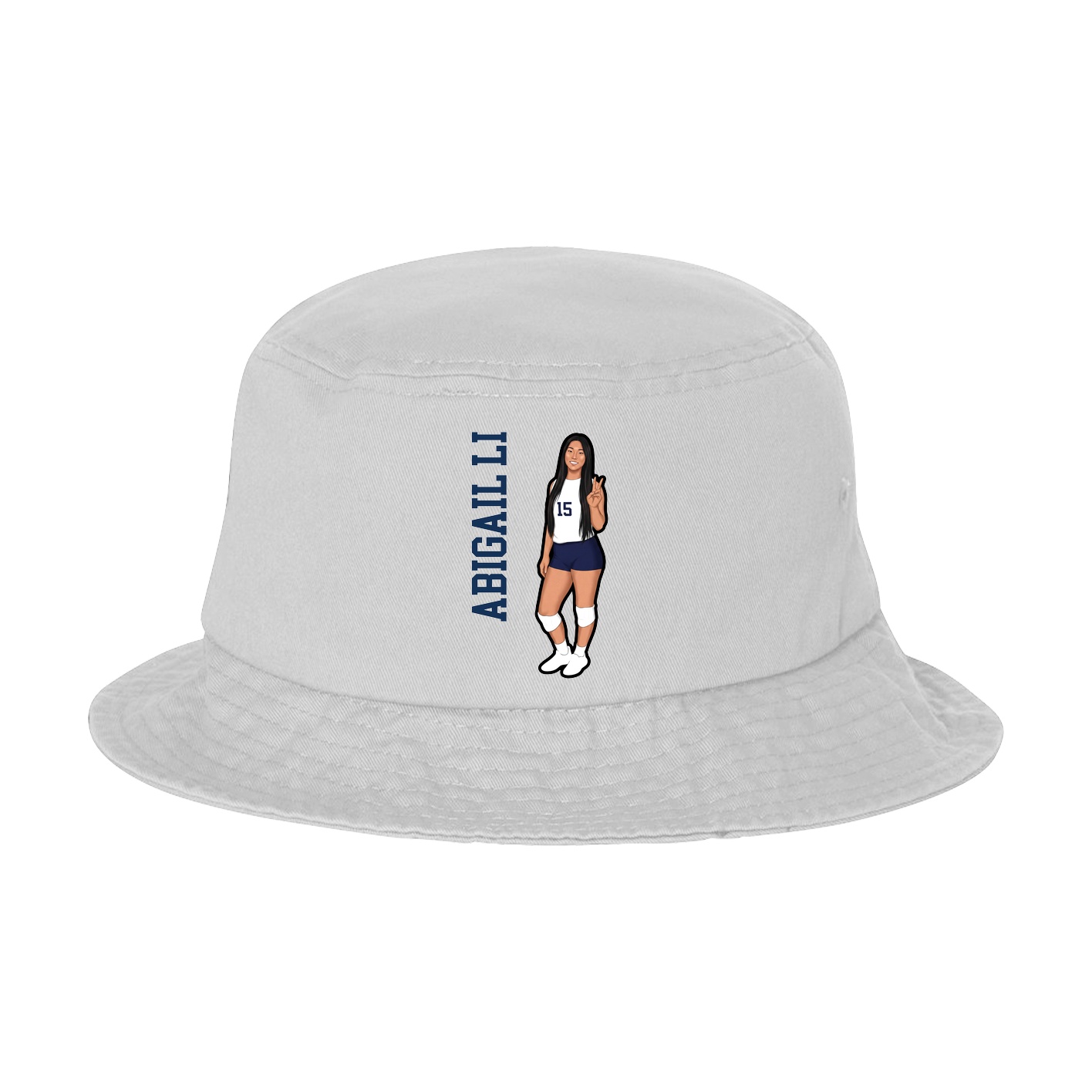Bucket Cap — Name Vertical in White
