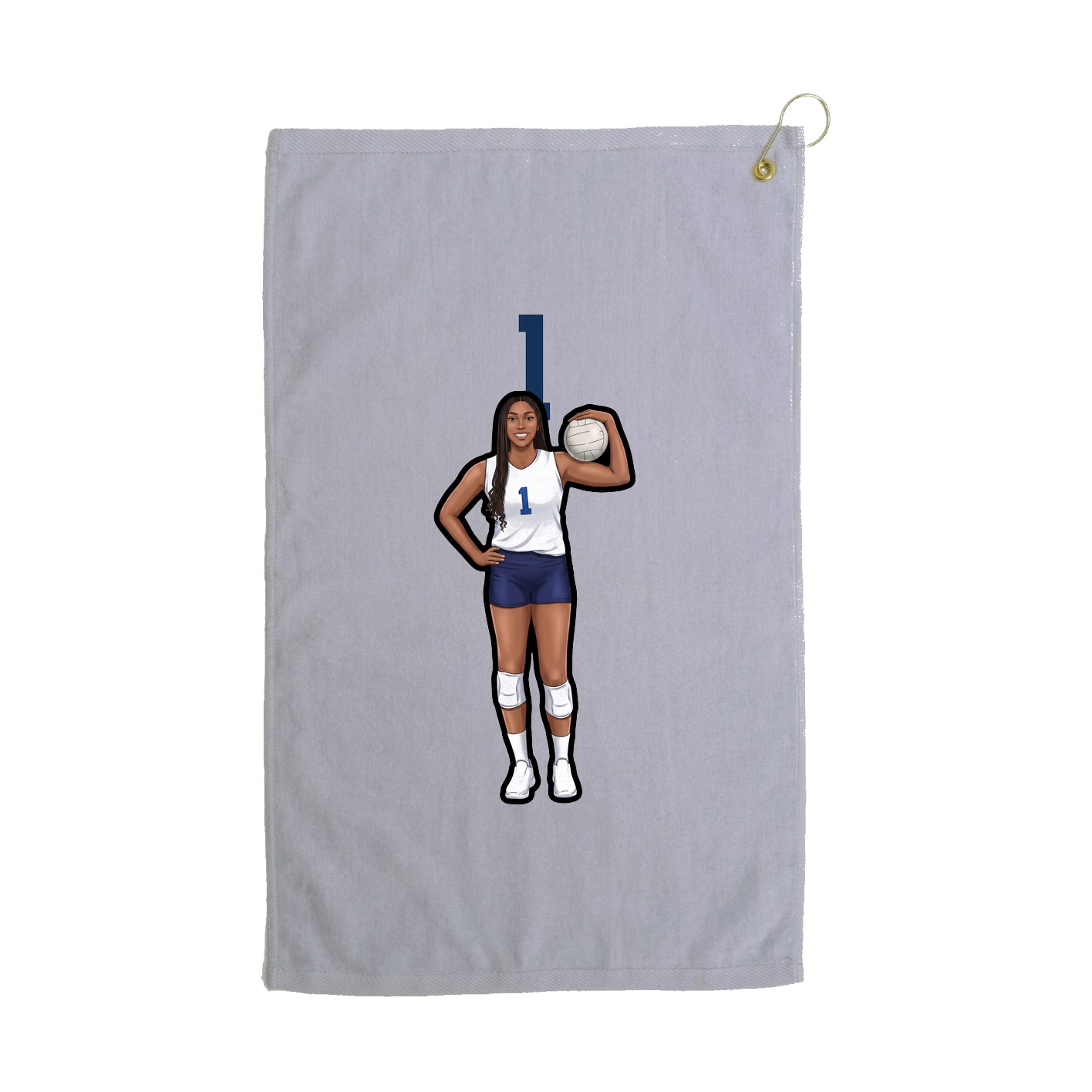Golf Towel — Number Top in Grey
