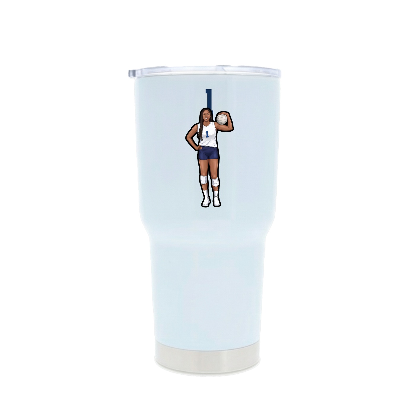 30oz Stainless Steel Tumbler — Number Top in White