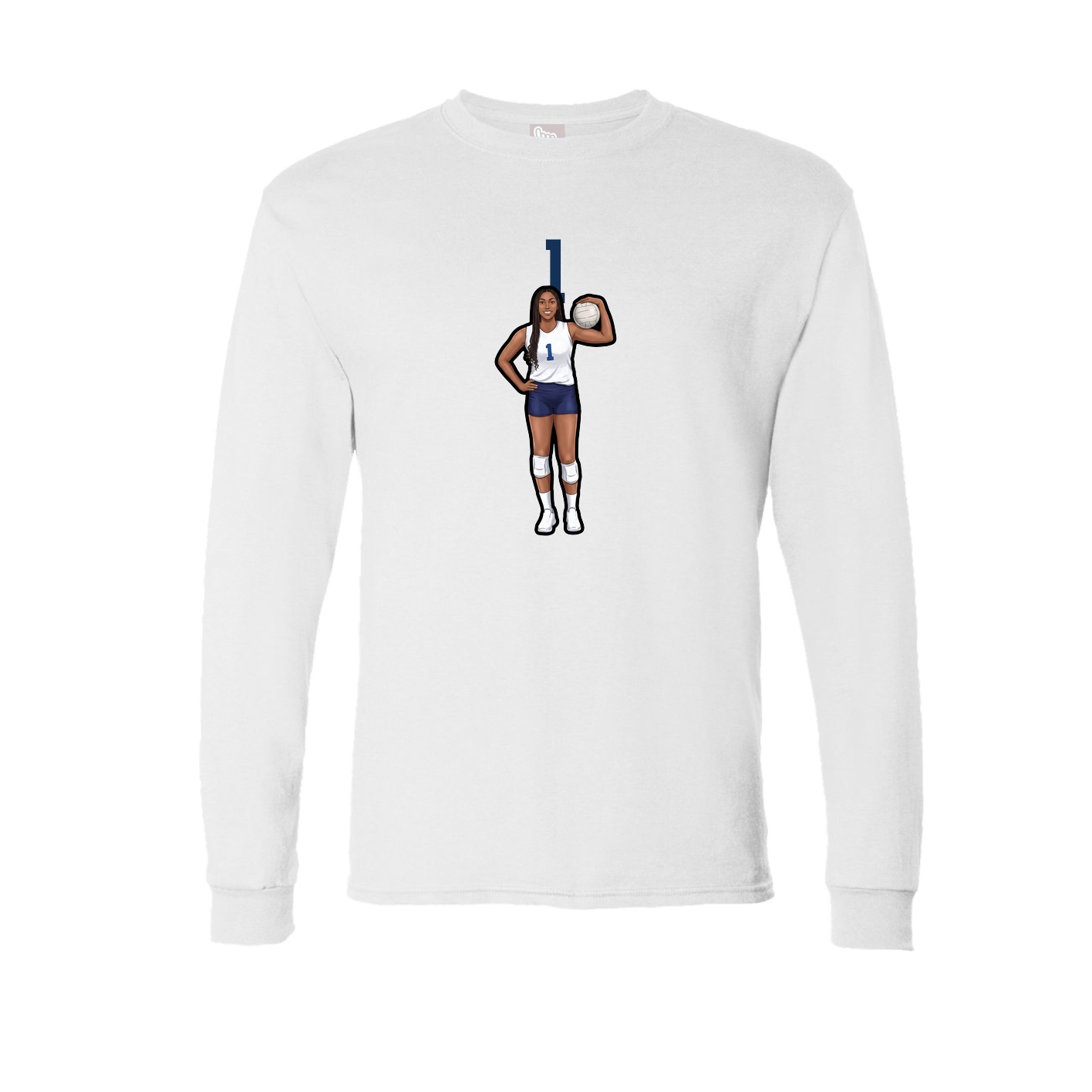 Long Sleeve Tee — Number Top in White