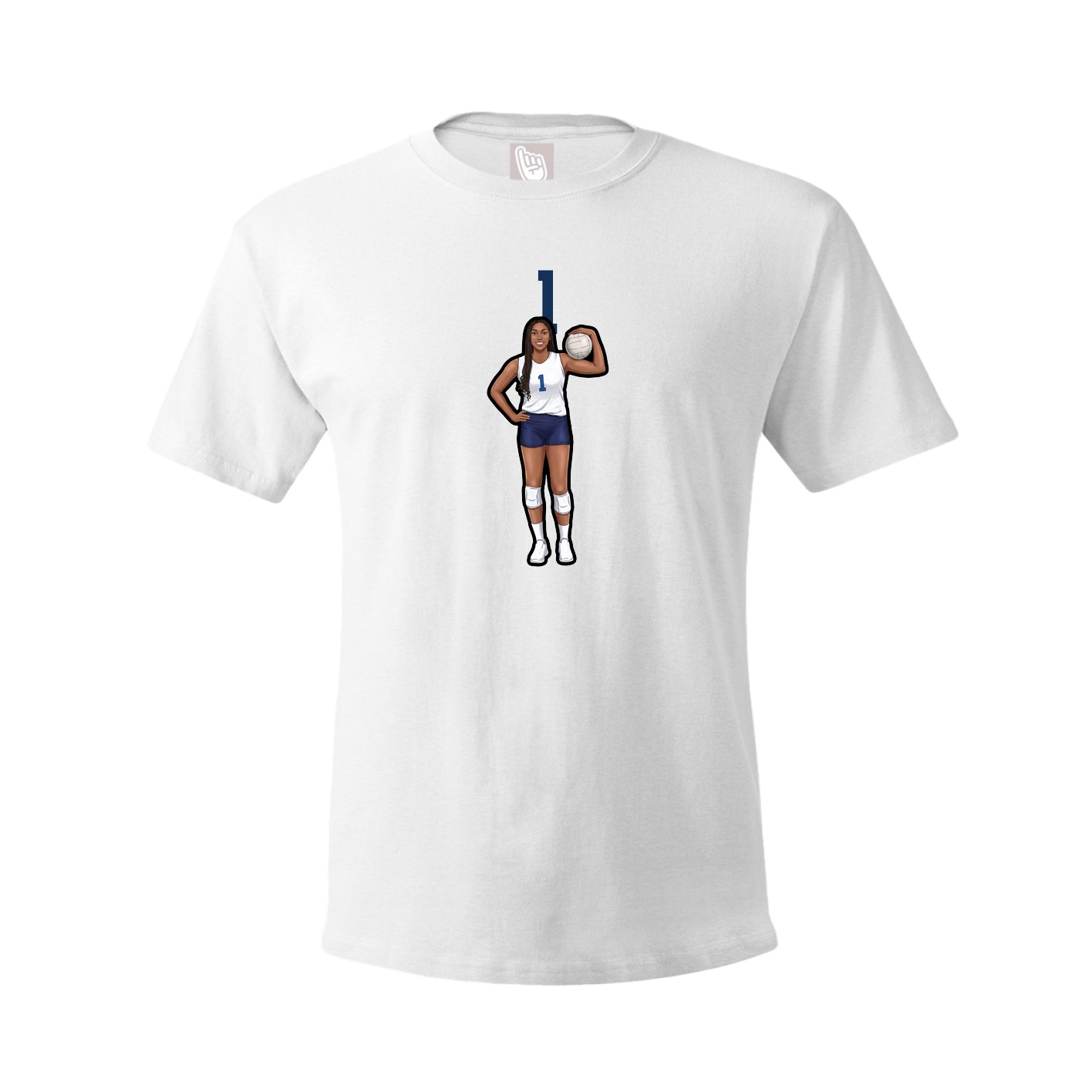 Youth Tee — Number Top in White