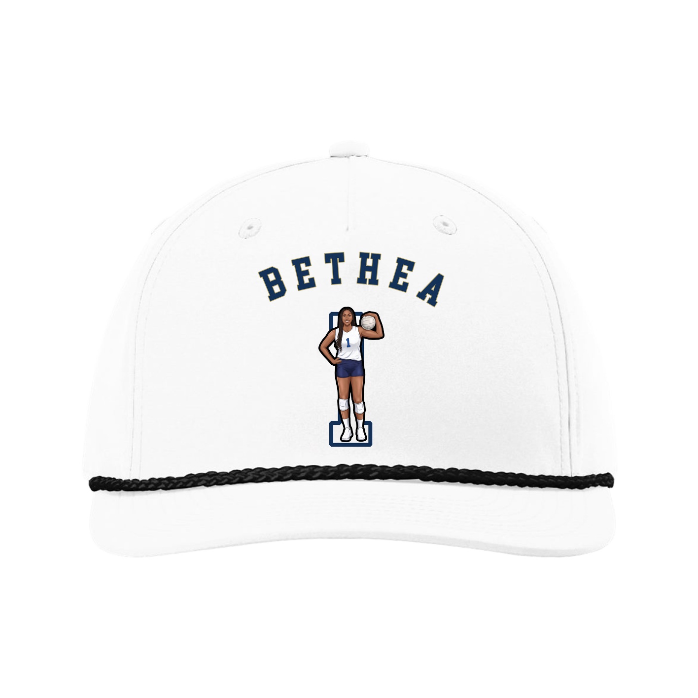 Five-Panel Classic Rope Cap — Shirsey Arch in White