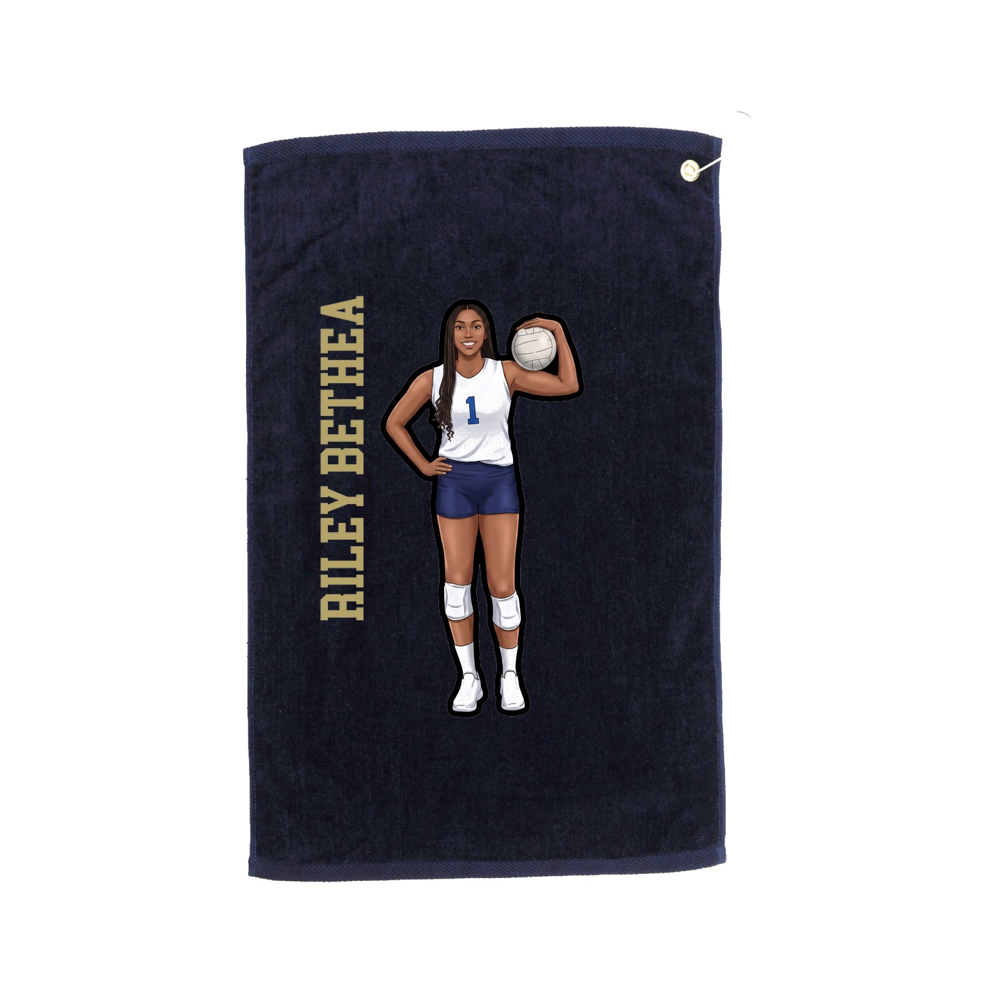 Golf Towel — Name Vertical in Navy