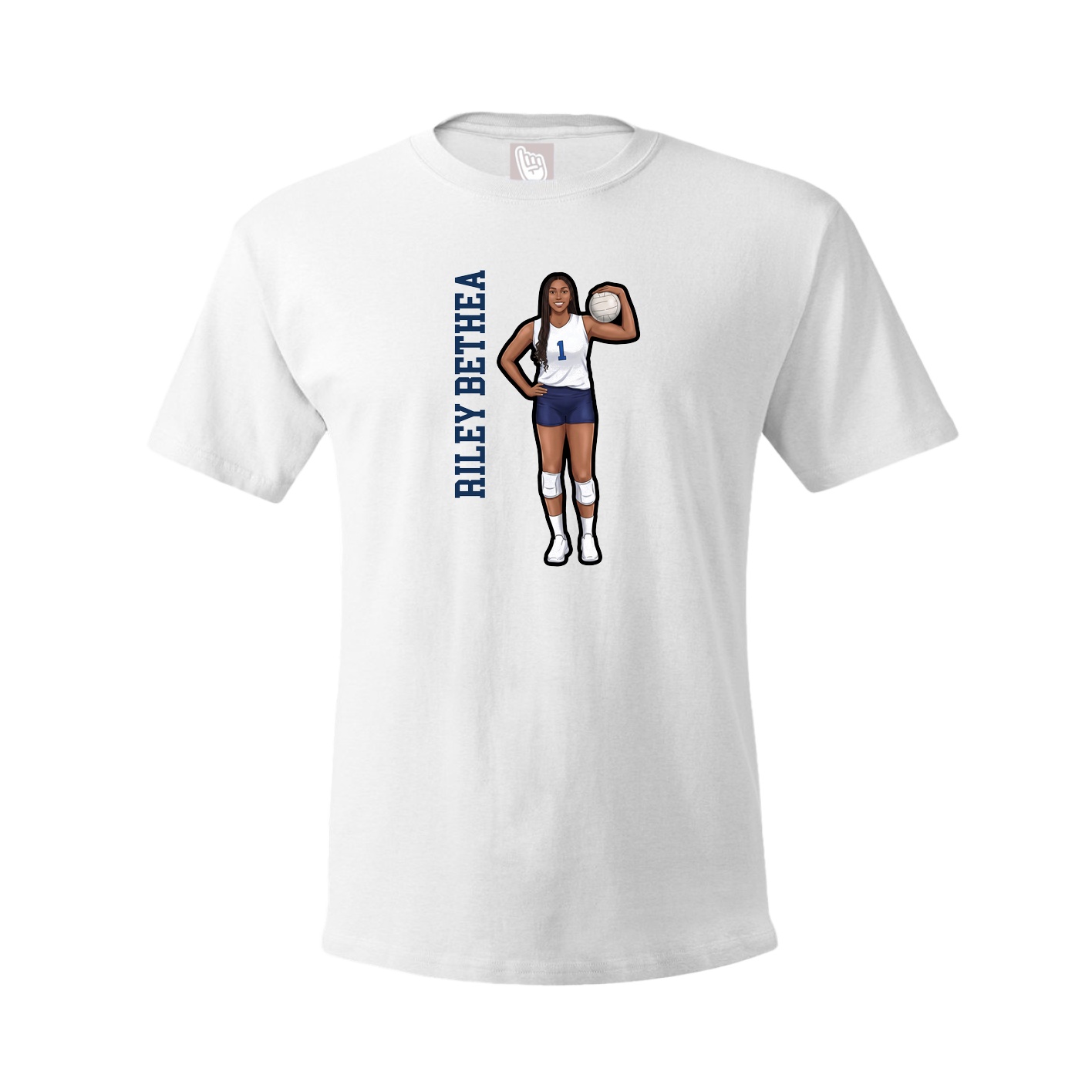 Tee — Name Vertical in White