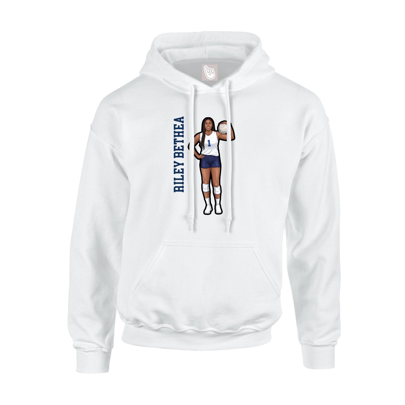 Hoodie — Name Vertical in White