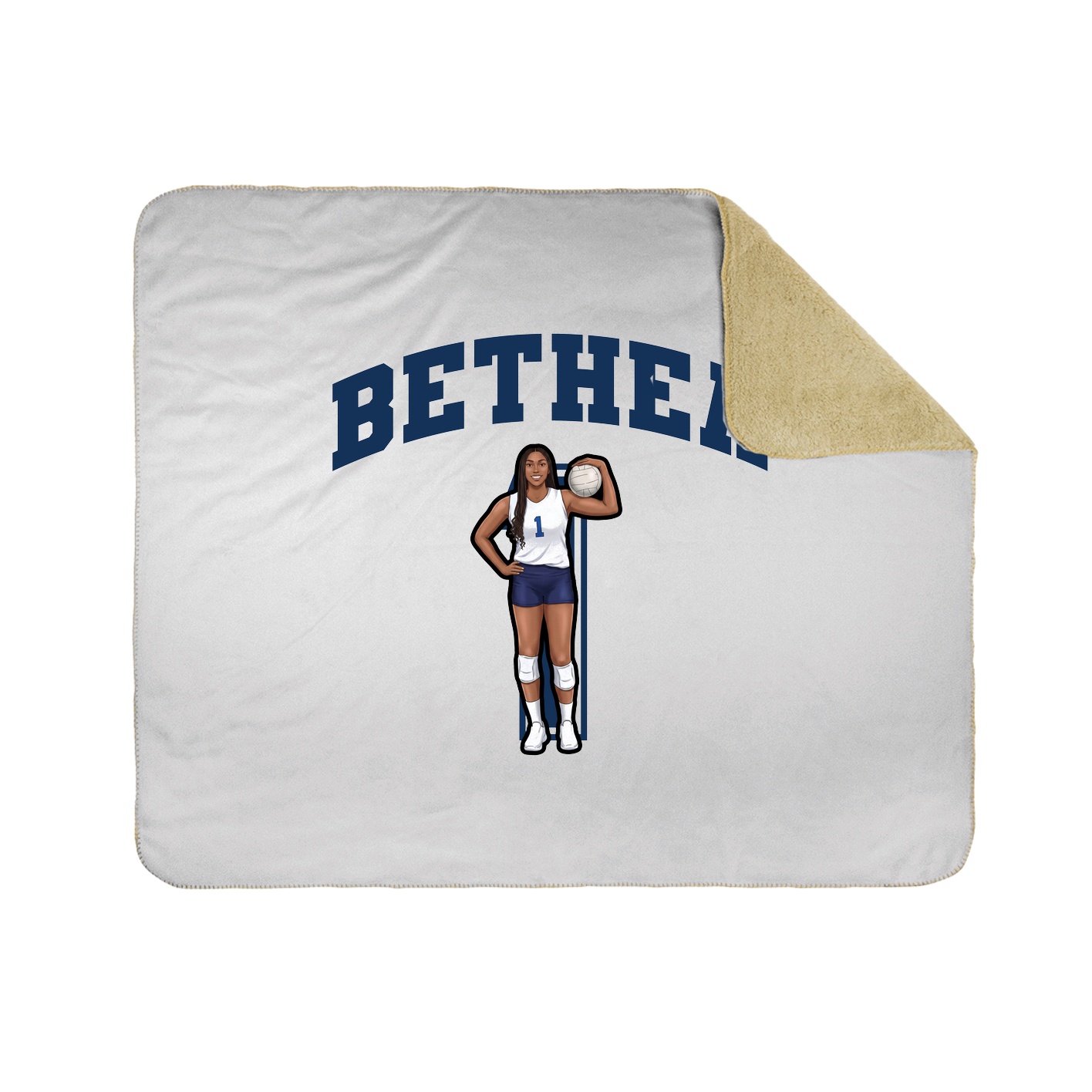 Throw Blanket — Number in White