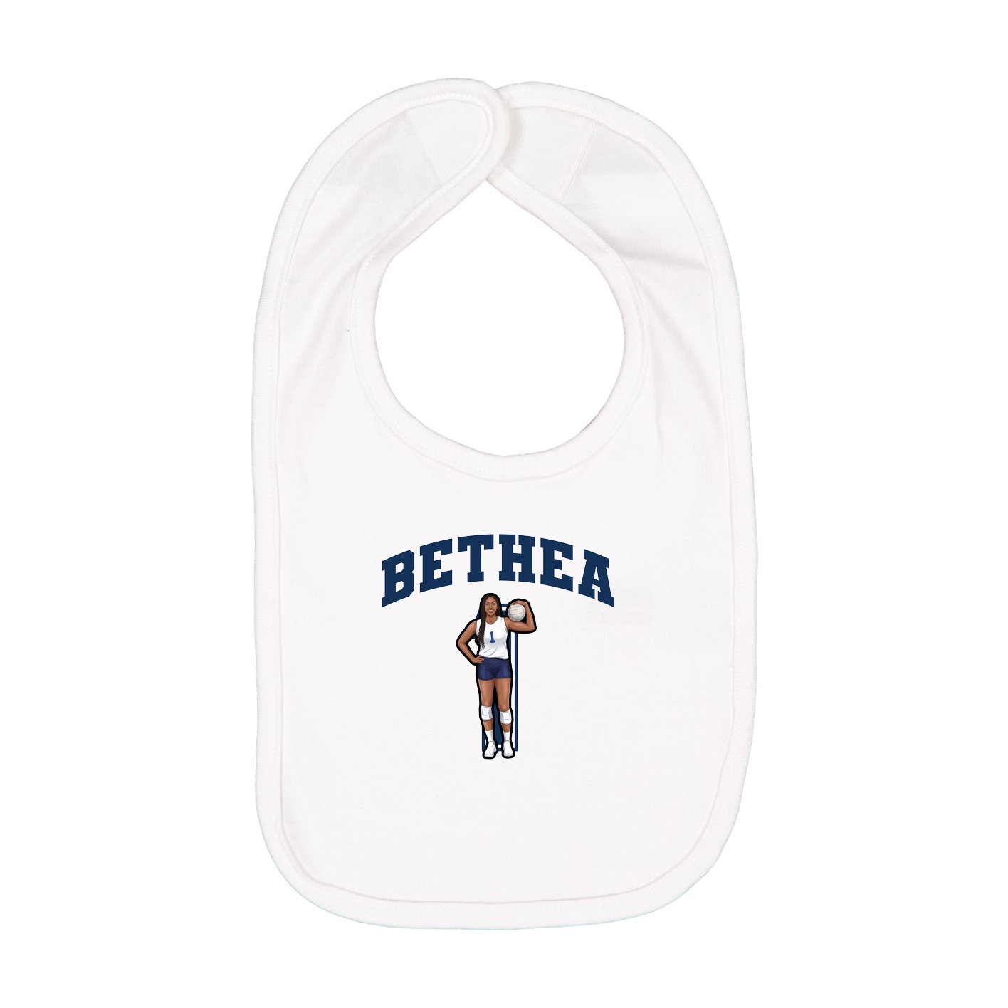 Infant Bib — Number in White