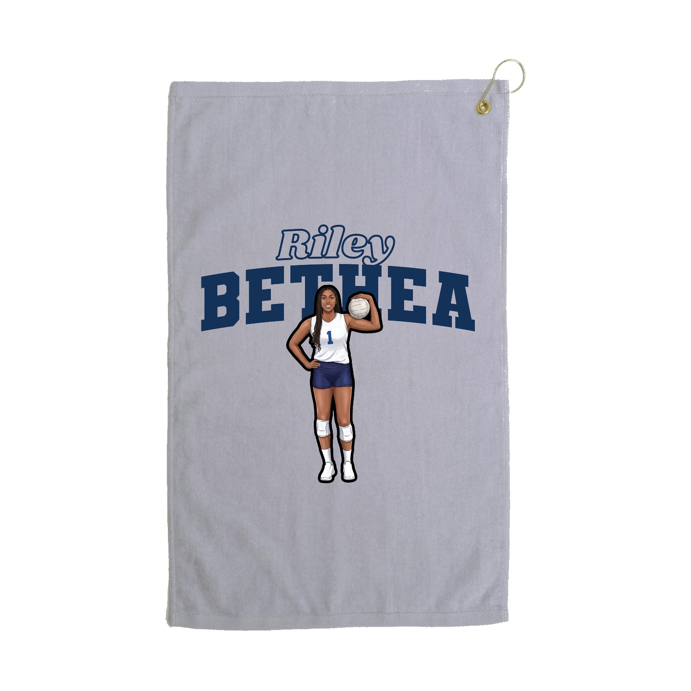 Golf Towel — Name Arch in Grey