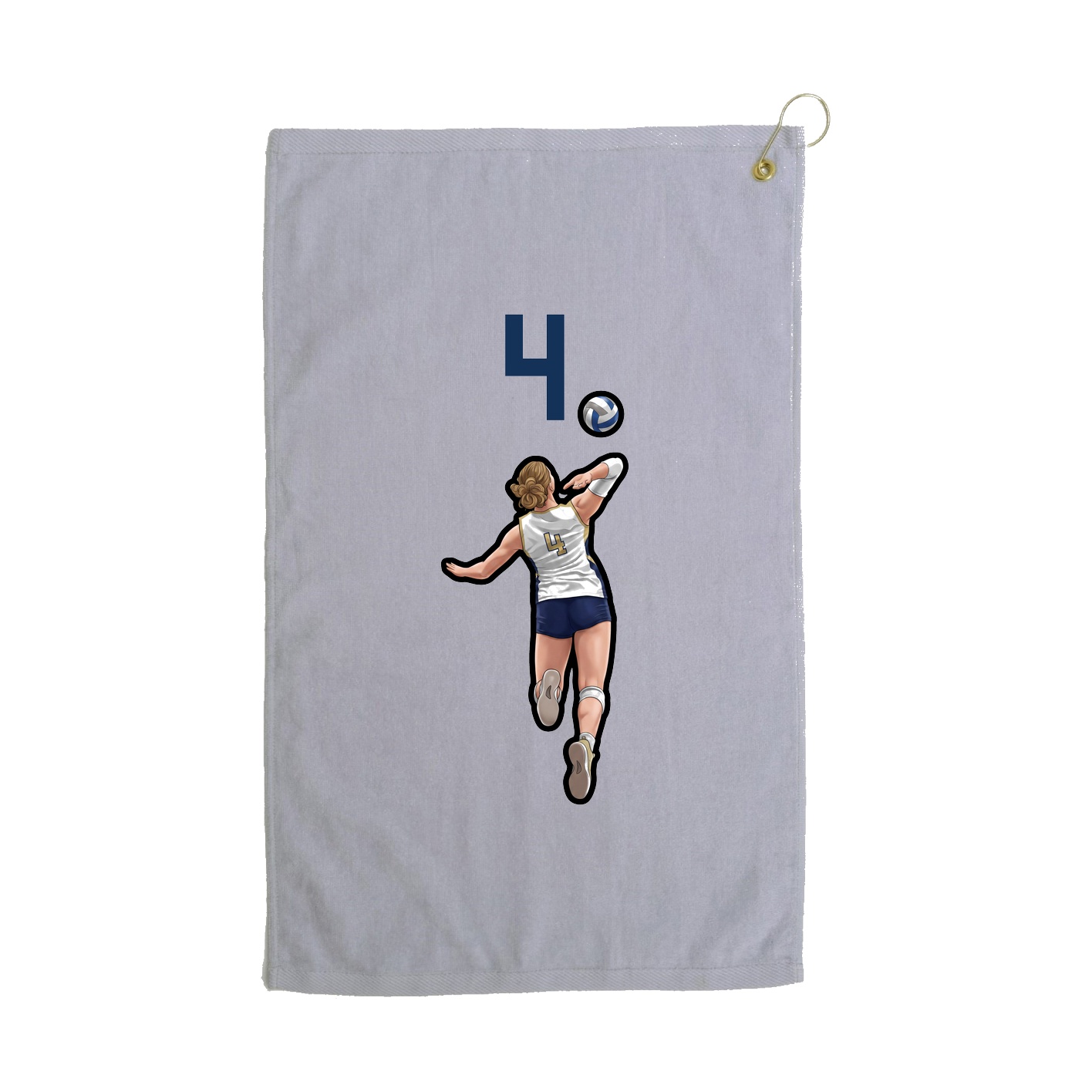 Golf Towel — Number Top in Grey