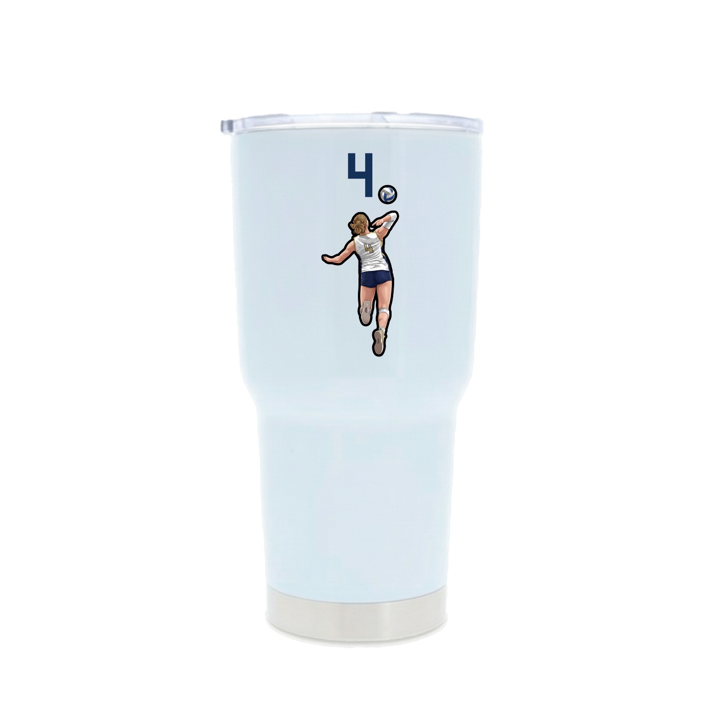30oz Stainless Steel Tumbler — Number Top in White