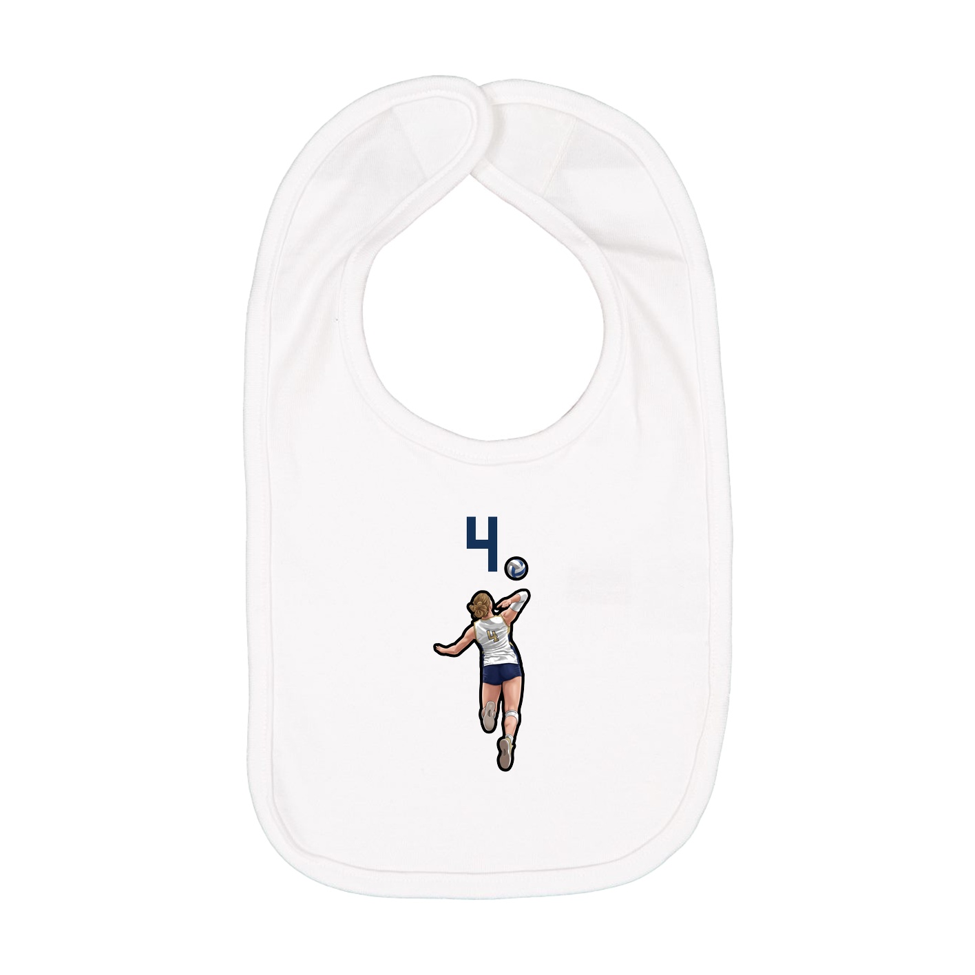 Infant Bib — Number Top in White