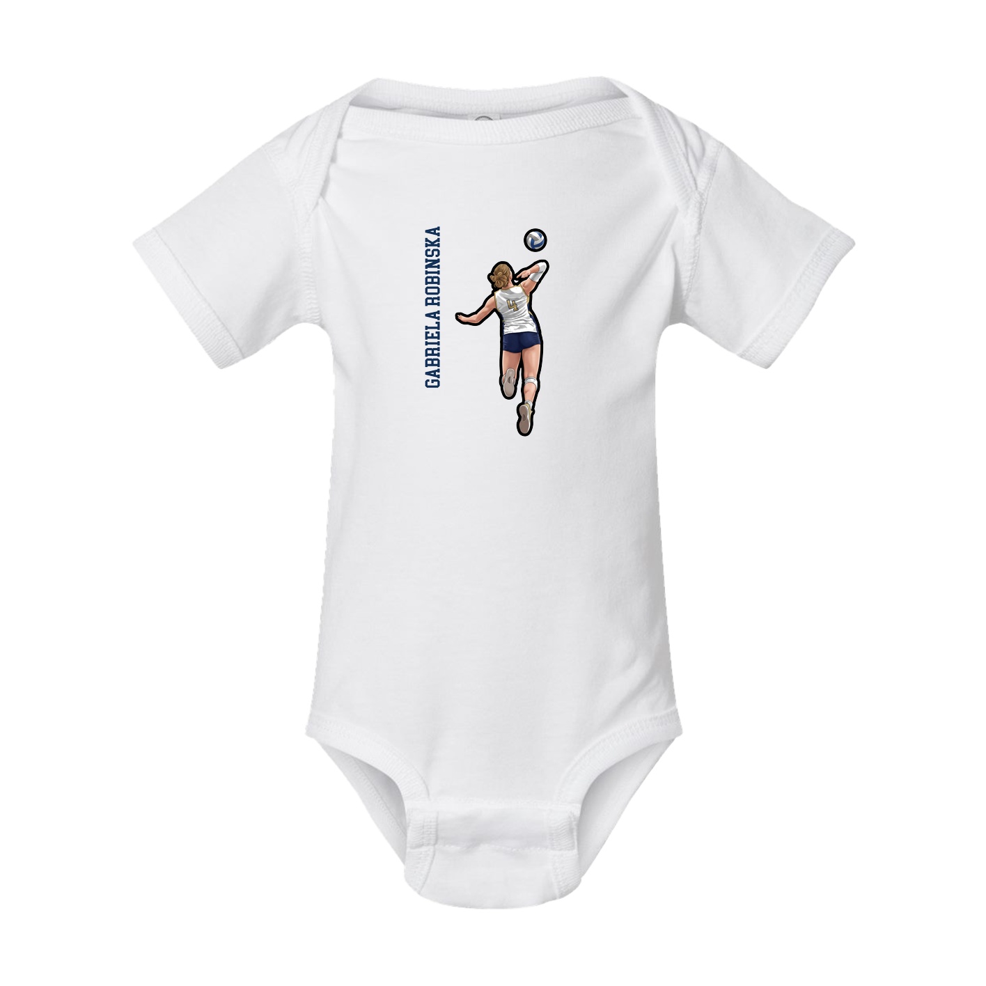 Baby Onesie — Name Vertical in White