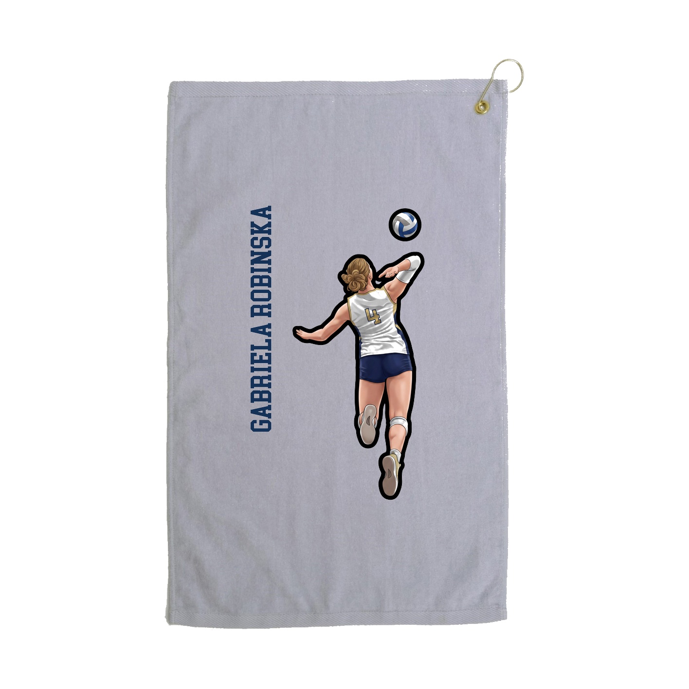 Golf Towel — Name Vertical in Grey
