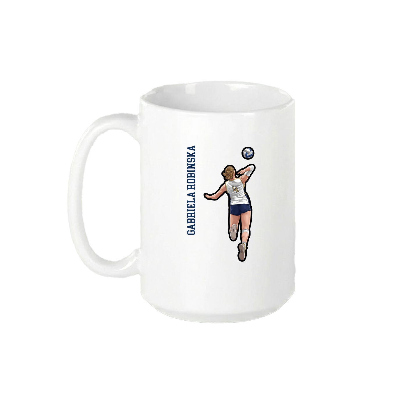 15oz Coffee Mug — Name Vertical in White
