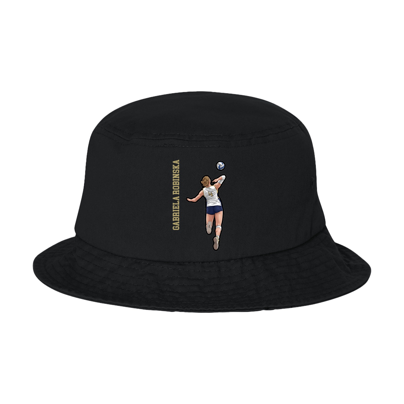 Bucket Cap — Name Vertical in Black