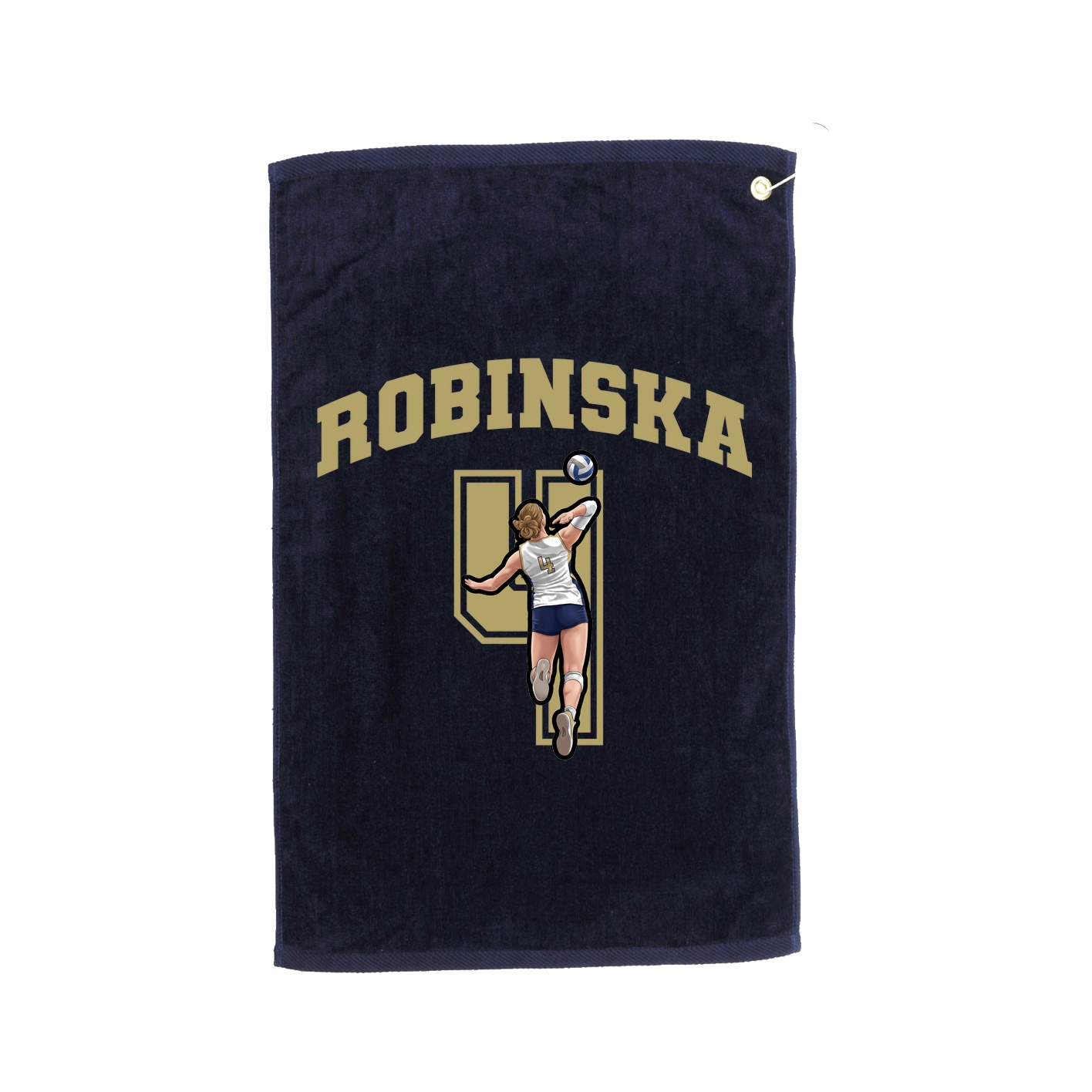 Golf Towel — Number in Navy