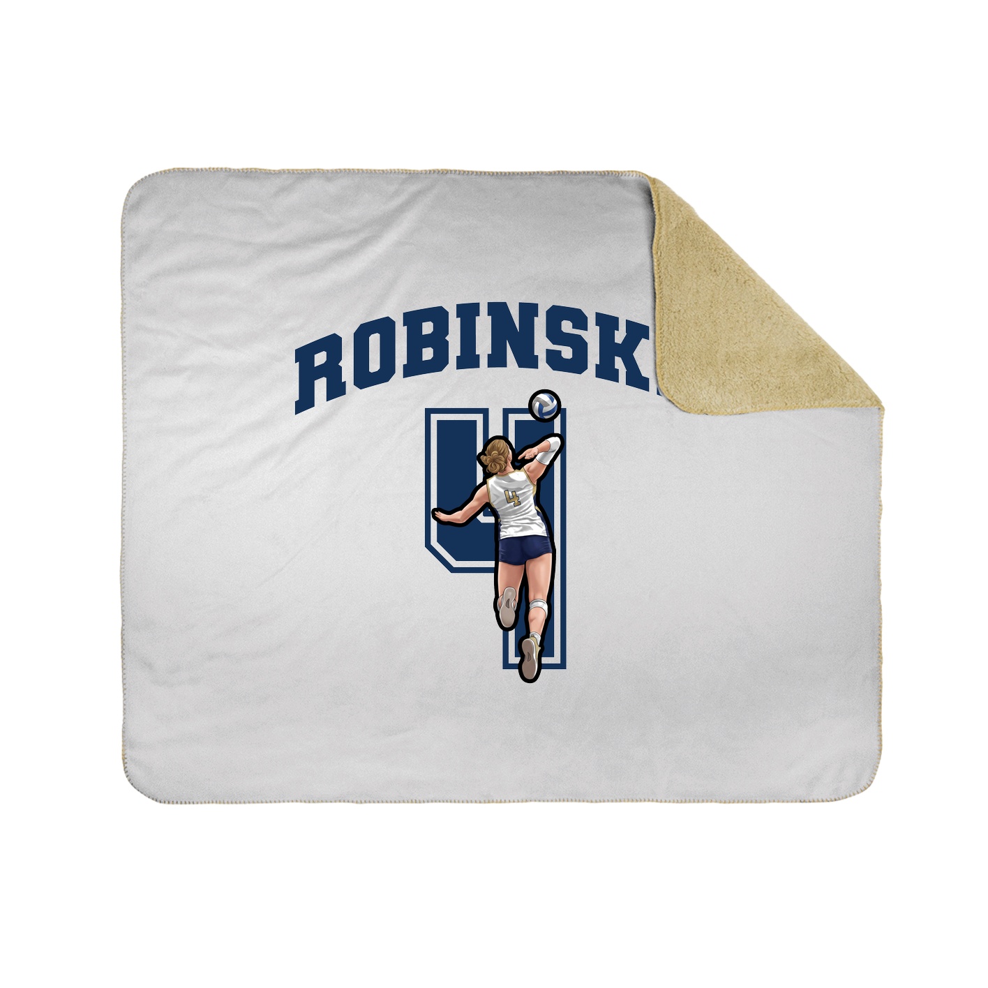 Throw Blanket — Number in White