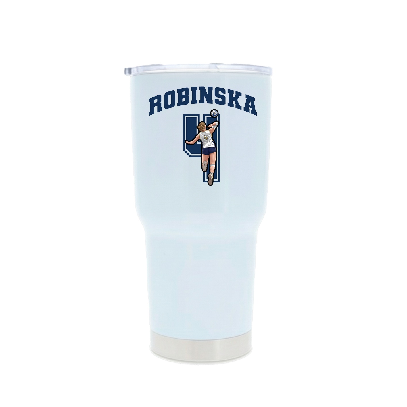 30oz Stainless Steel Tumbler — Number in White
