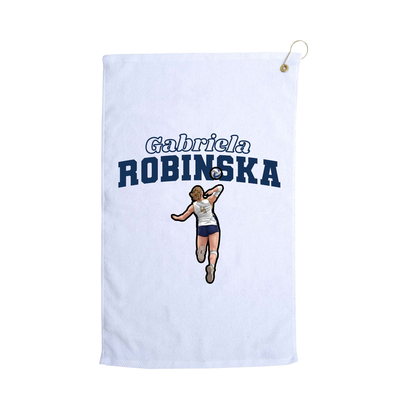 Golf Towel — Name Arch in White