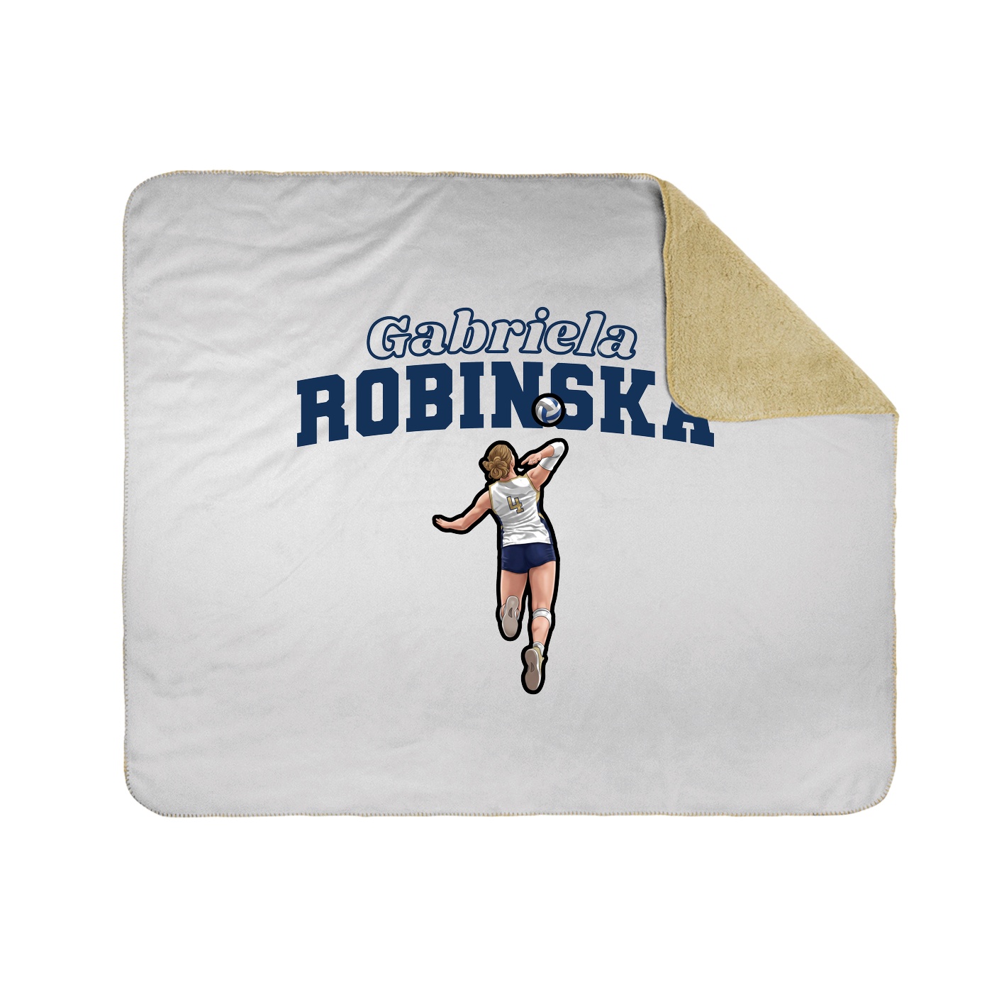 Throw Blanket — Name Arch in White