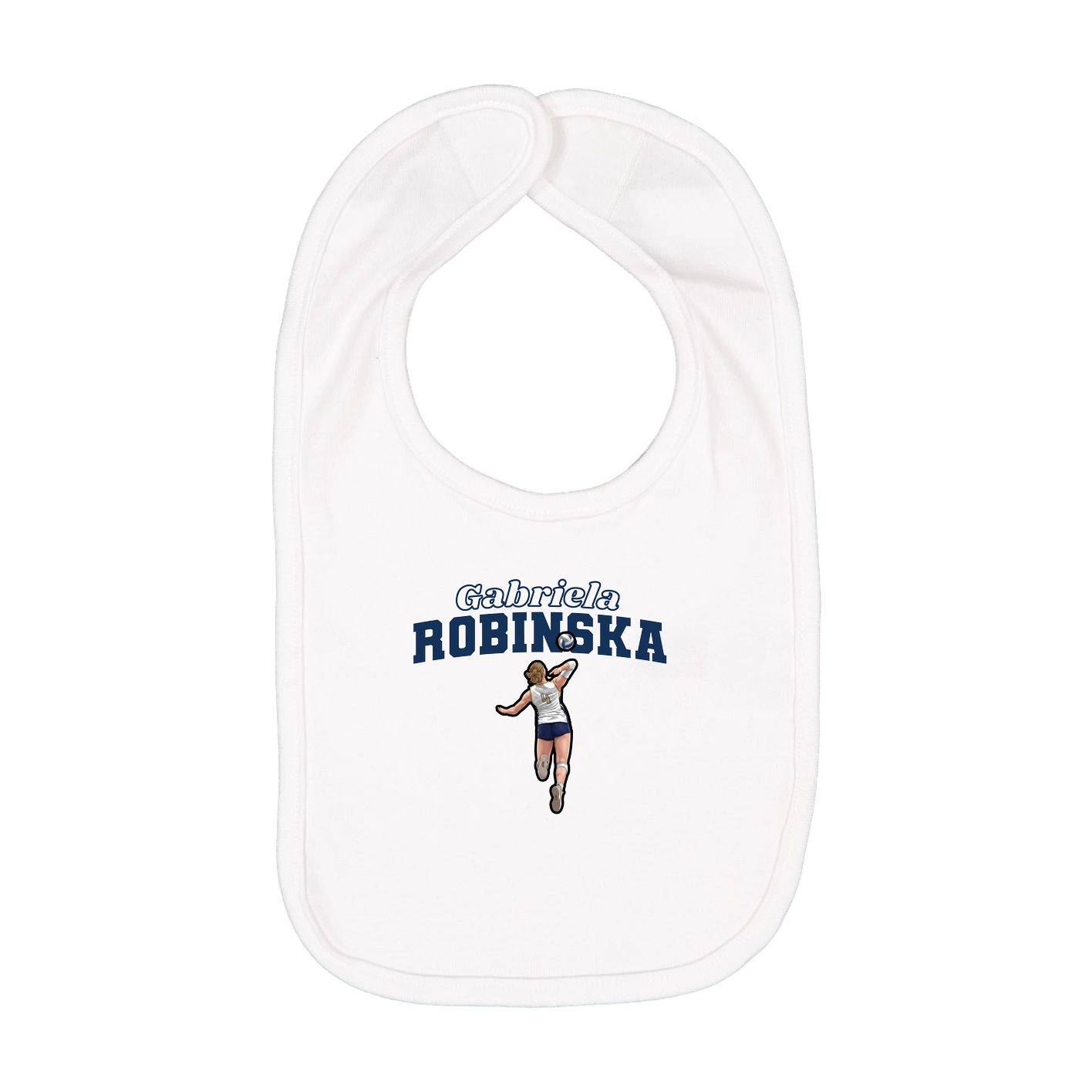 Infant Bib — Name Arch in White