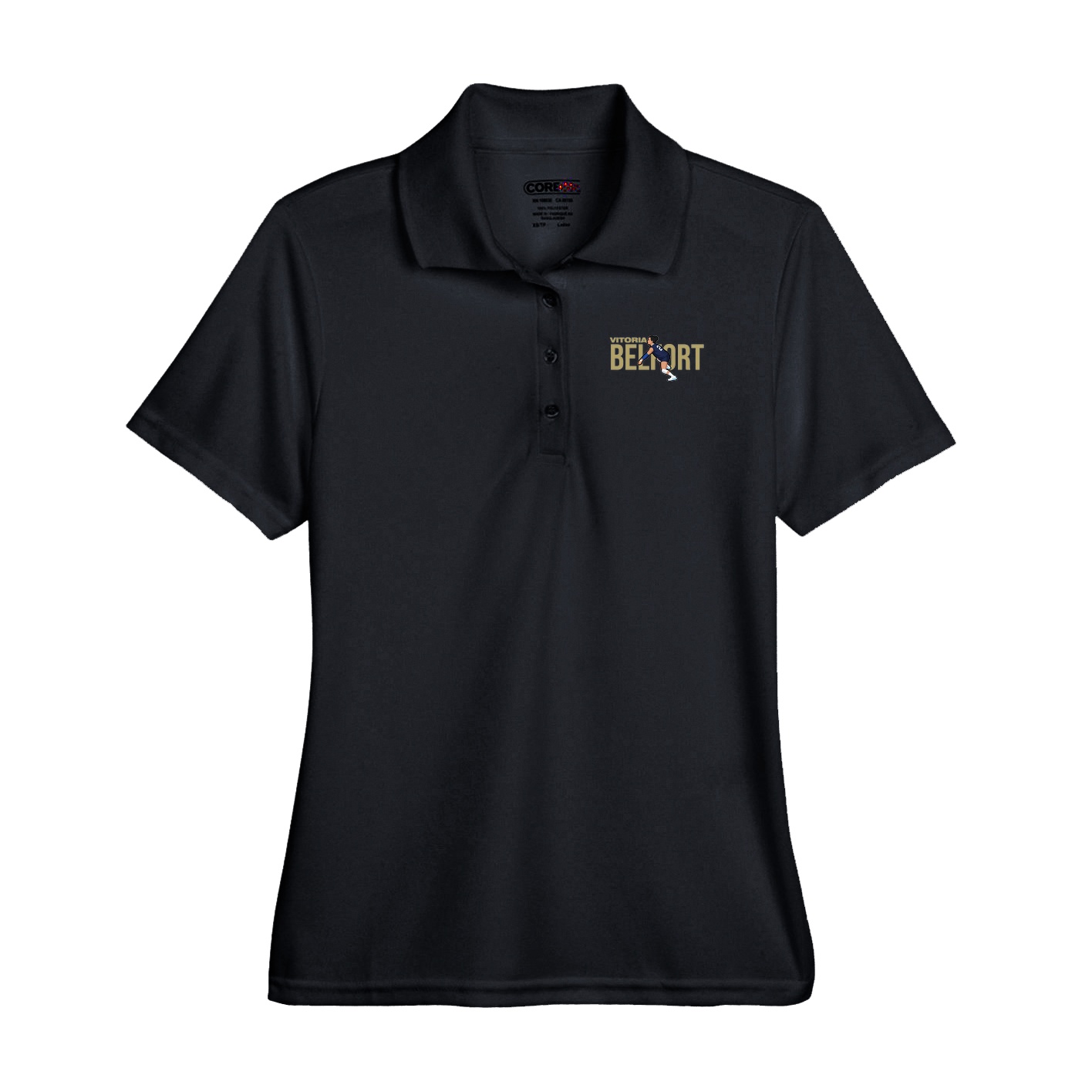 Performance Polo — Player Name in Black