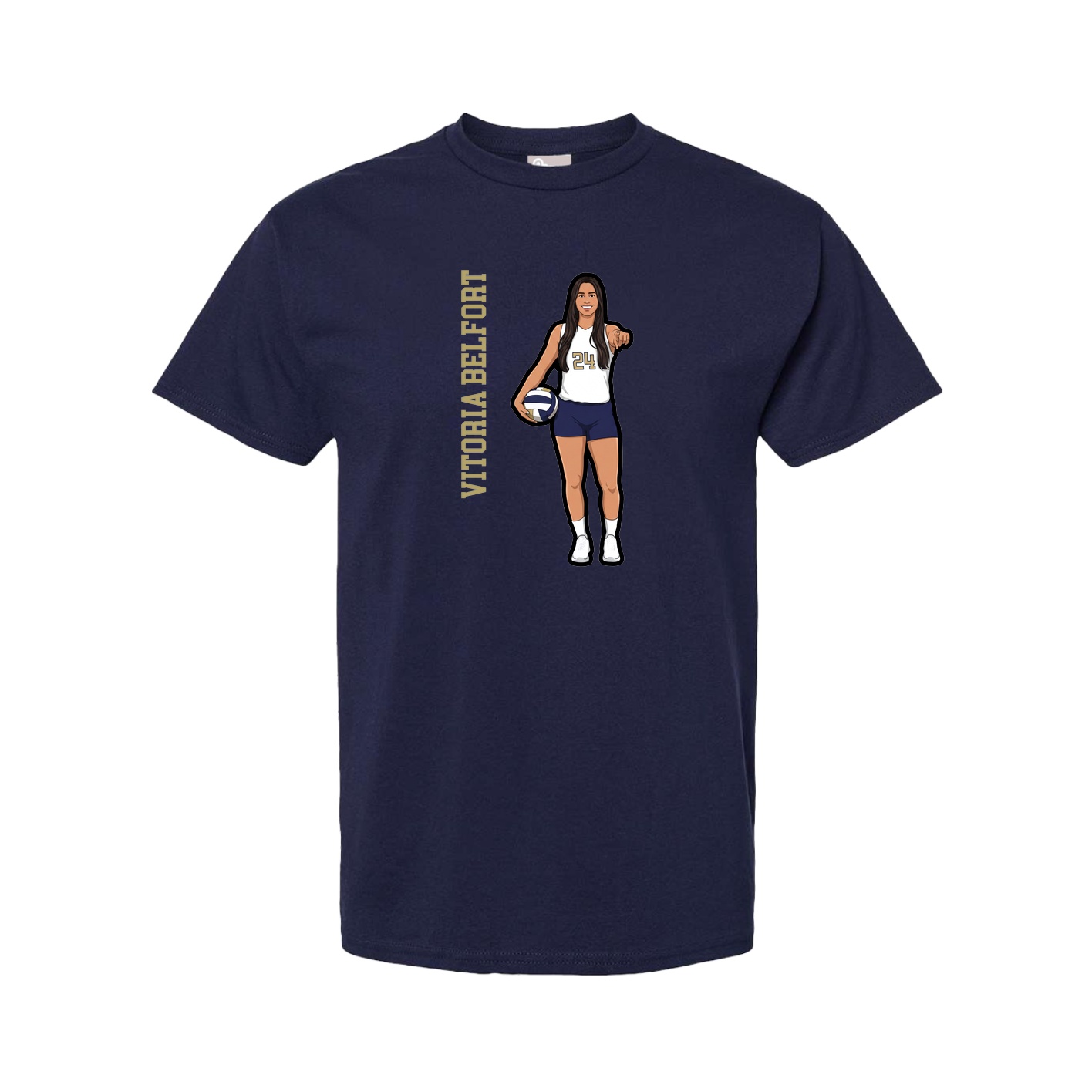 Tee — Name Vertical in Navy
