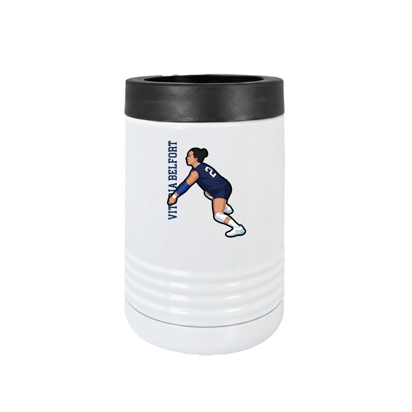 Beverage Holder — Name Vertical in White