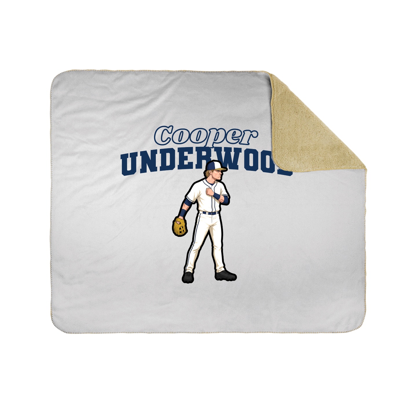 Throw Blanket — Name Arch in White