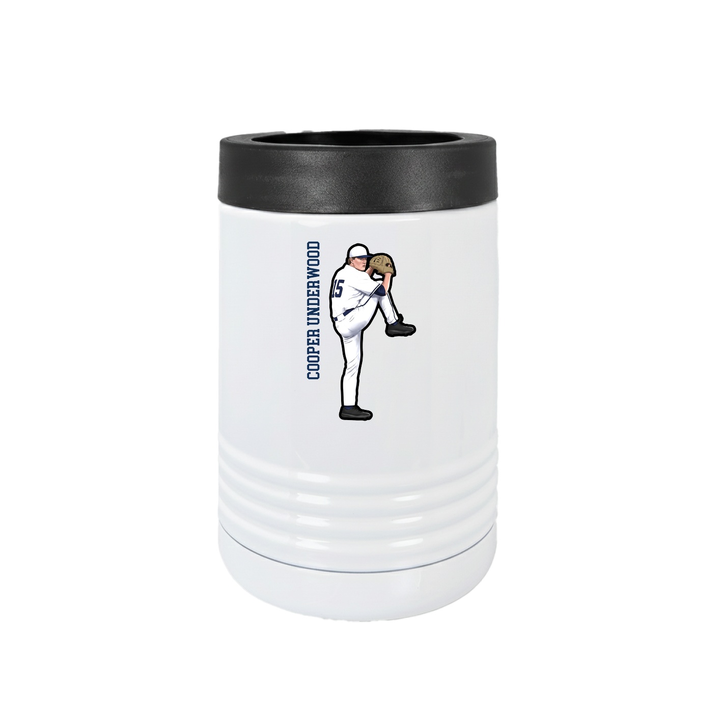 Beverage Holder — Name Vertical in White