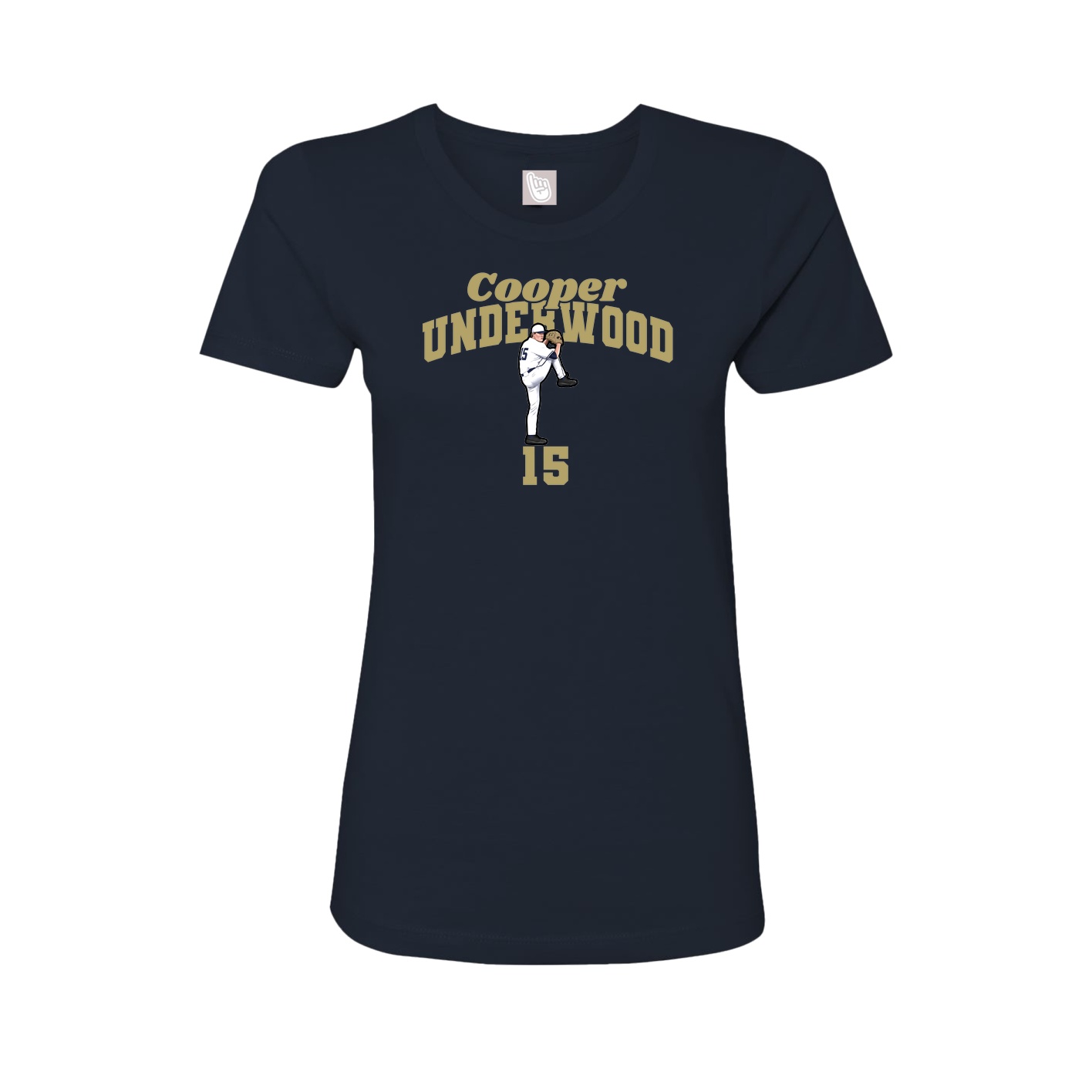 Fitted Women's Tee — Signature Arch in Navy