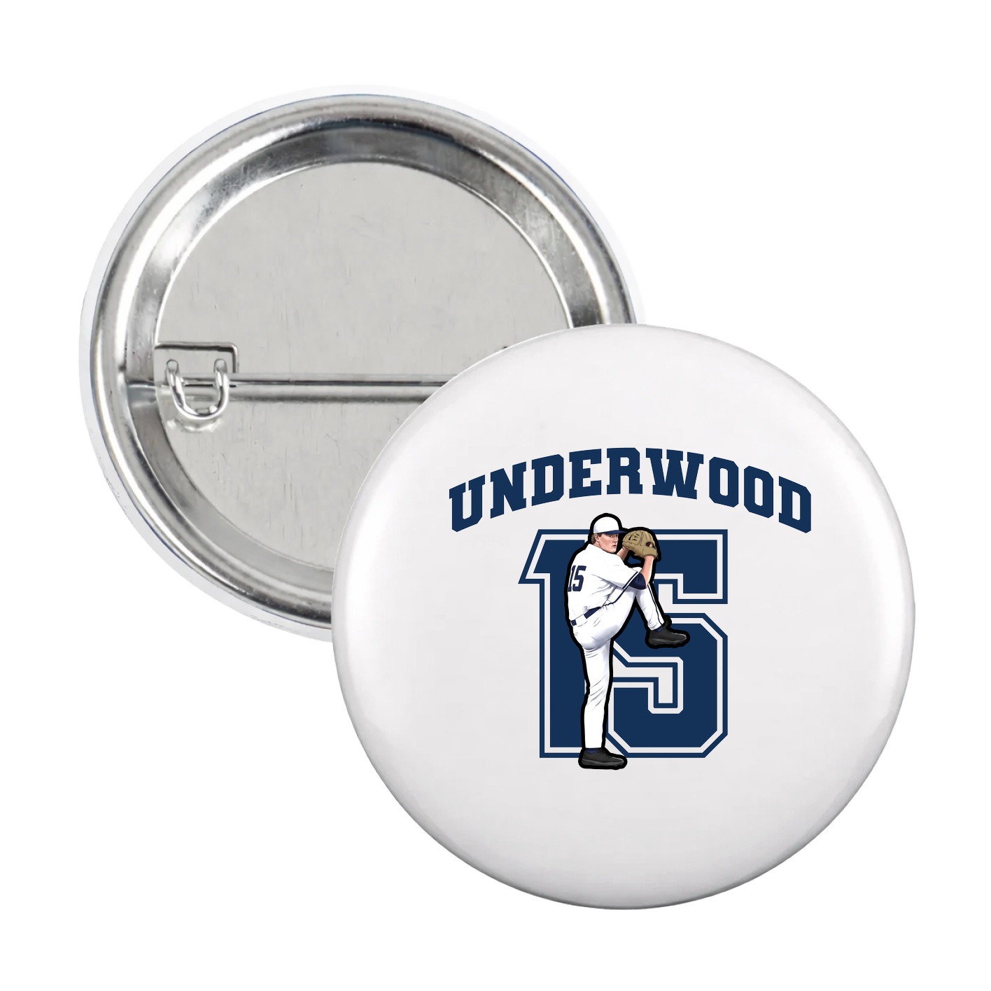 Game Day Button — Number in White