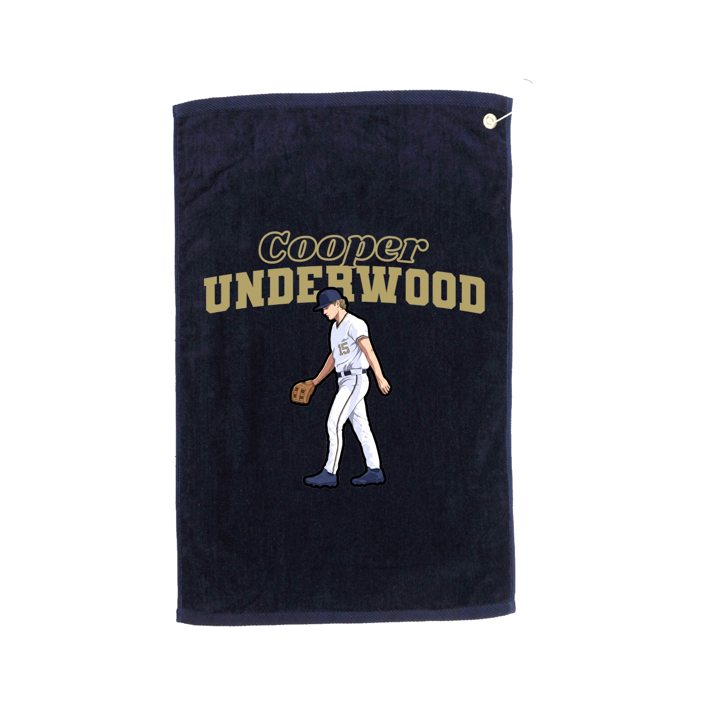 Golf Towel — Name Arch in Navy