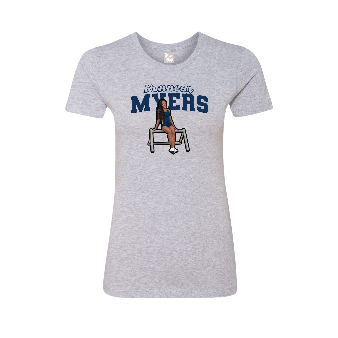 Fitted Women's Tee — Name Arch in Grey