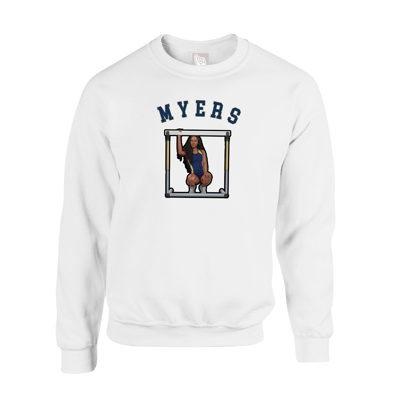 Fleece Crew — Shirsey Arch in White