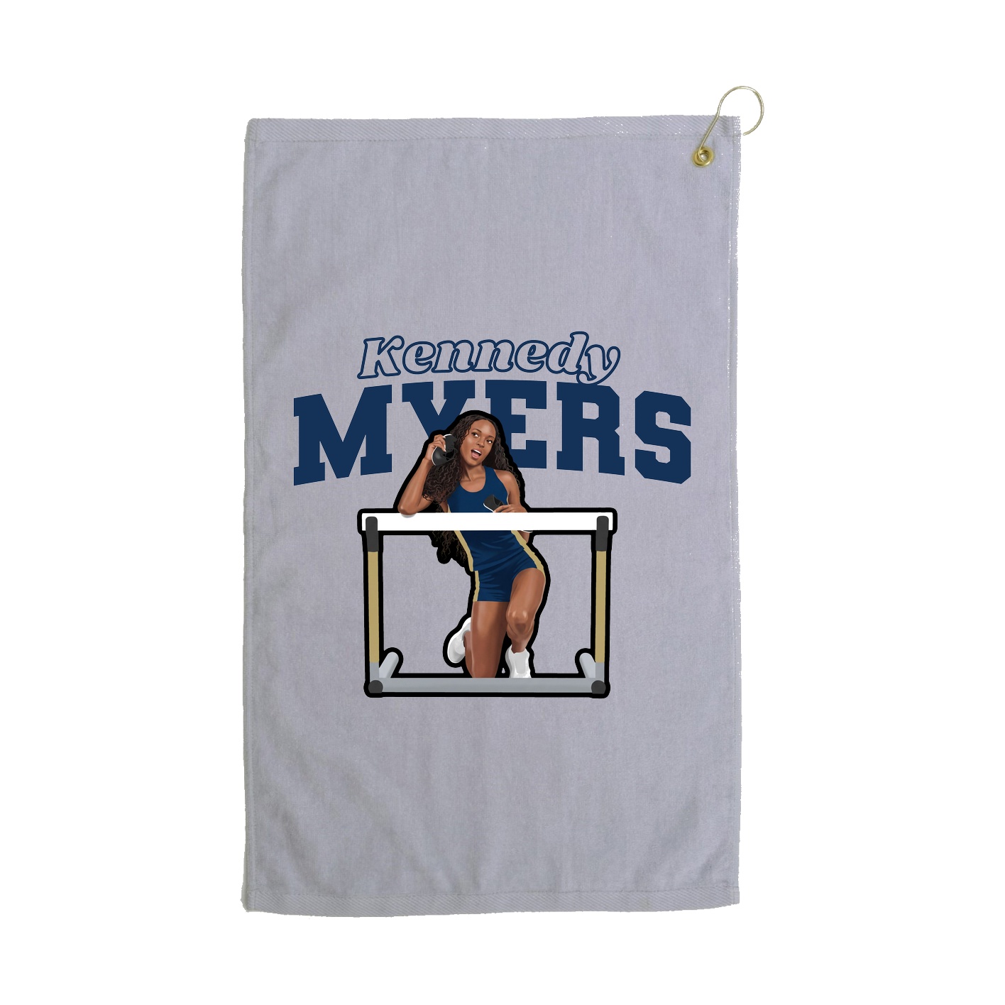 Golf Towel — Name Arch in Grey