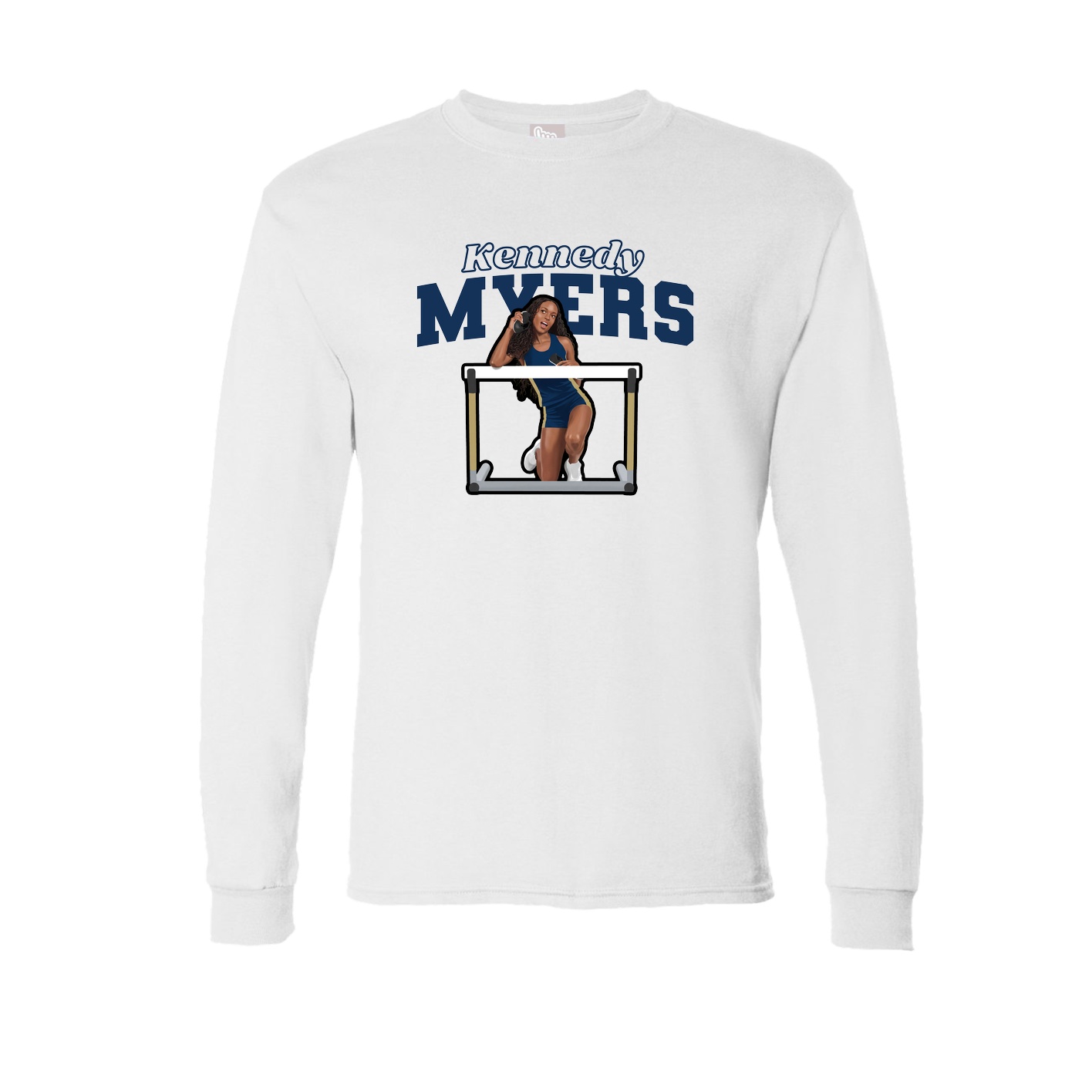 Long Sleeve Tee — Name Arch in White