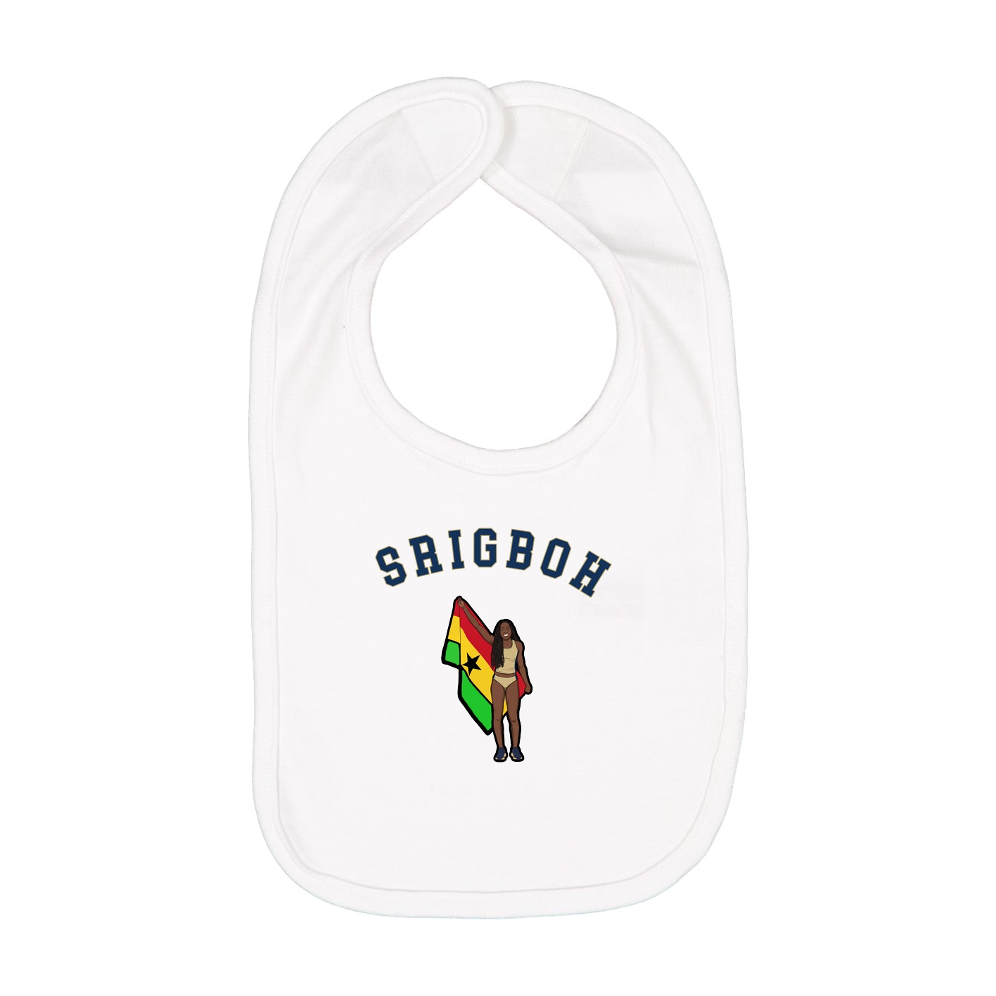 Infant Bib — Shirsey Arch in White