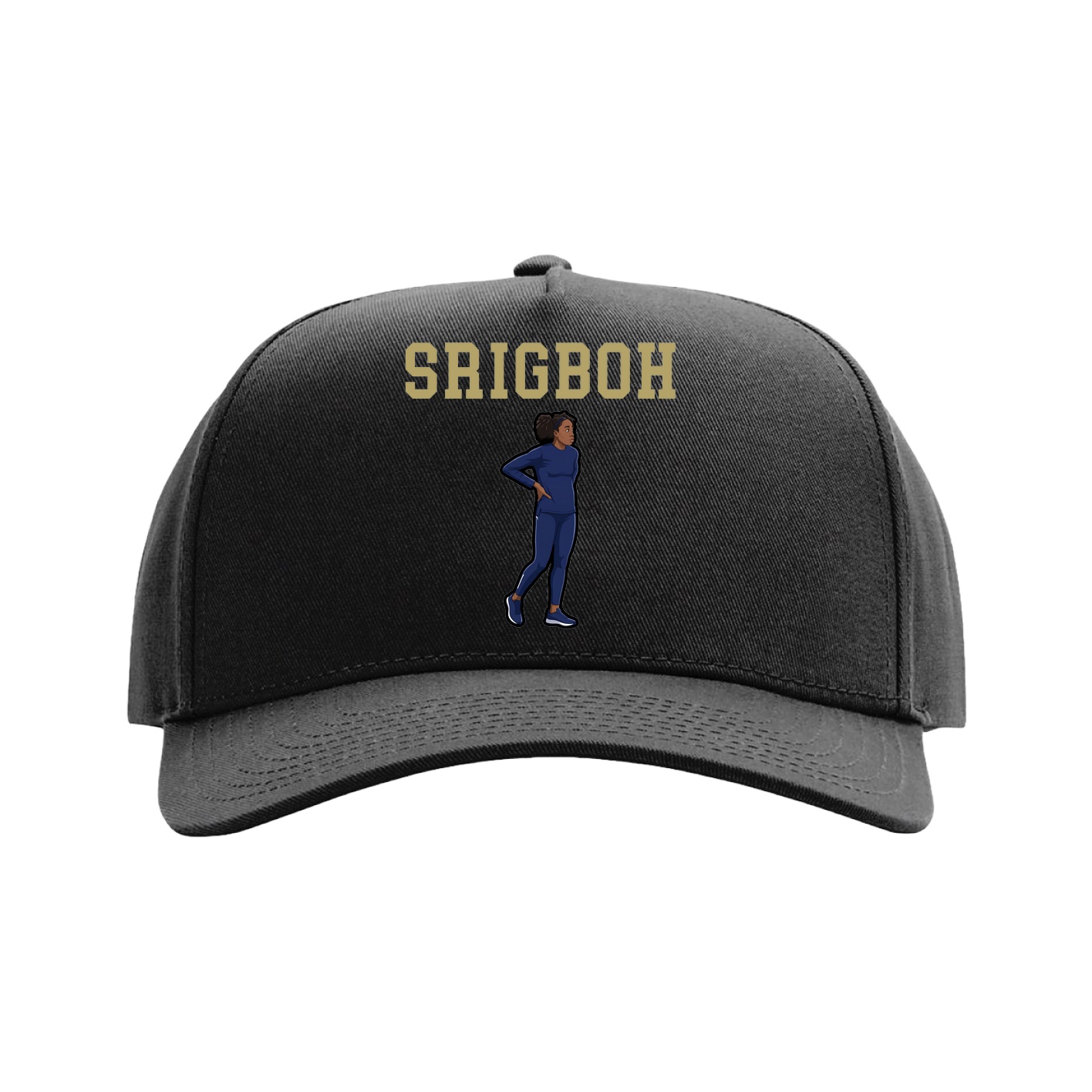 Full Fabric Five-Panel Champ Cap — Shirsey in Black