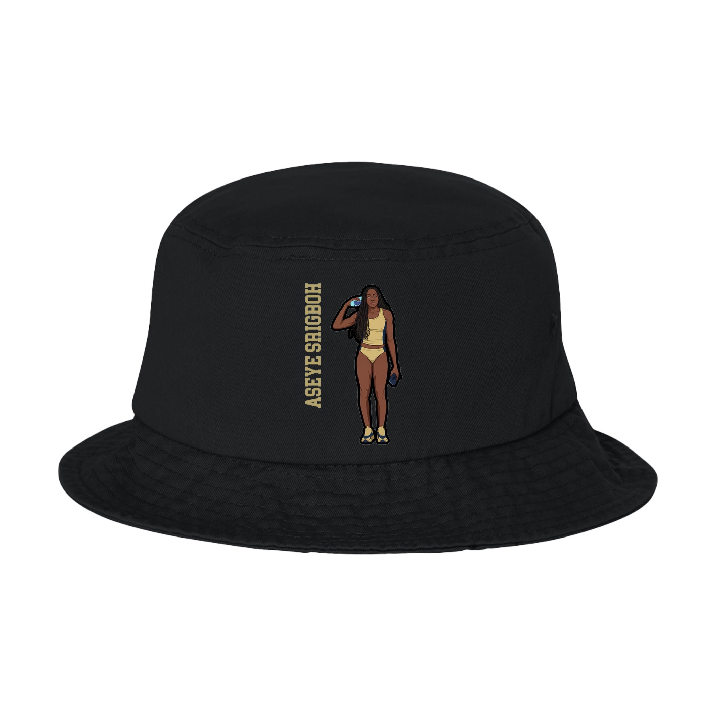 Bucket Cap — Name Vertical in Black