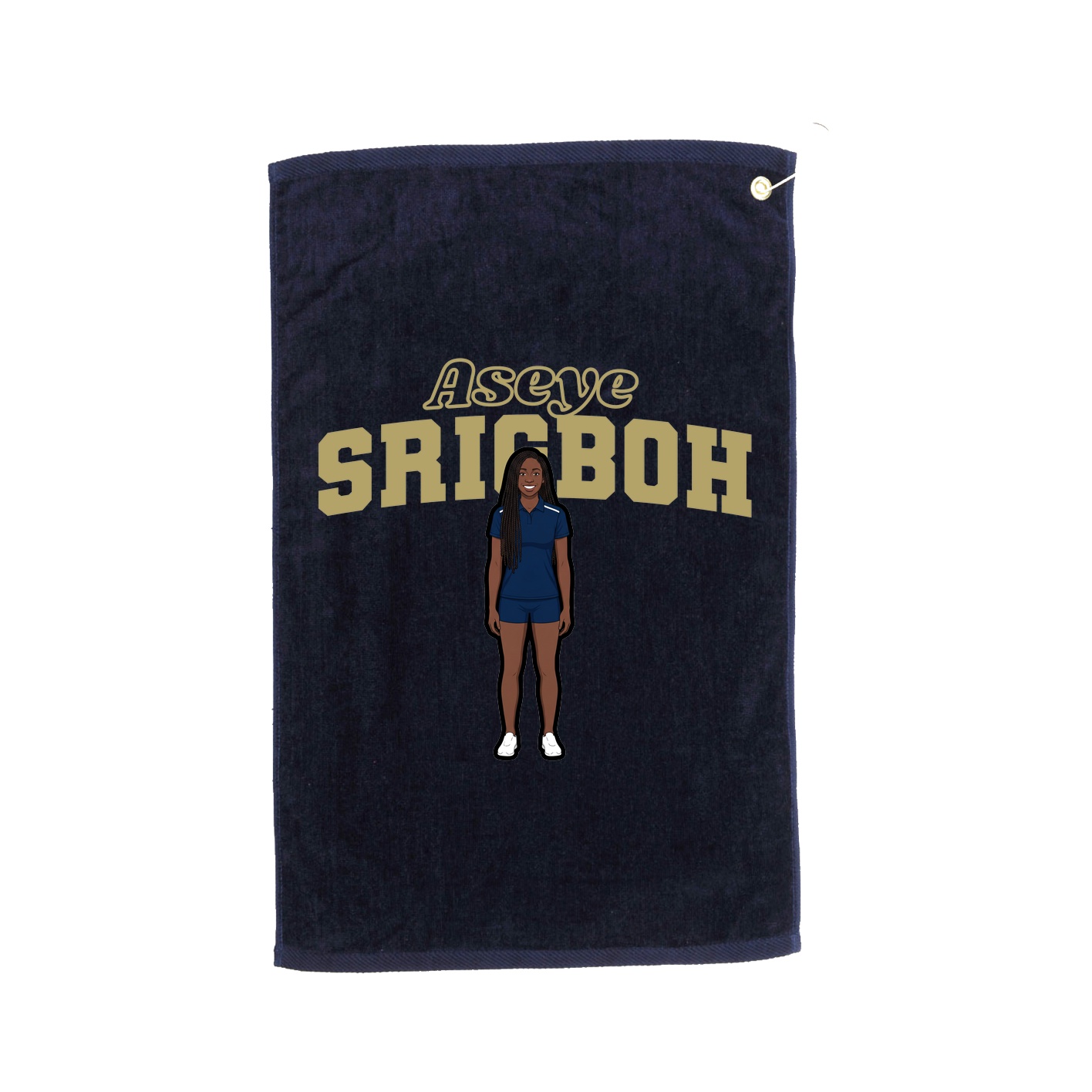 Golf Towel — Name Arch in Navy