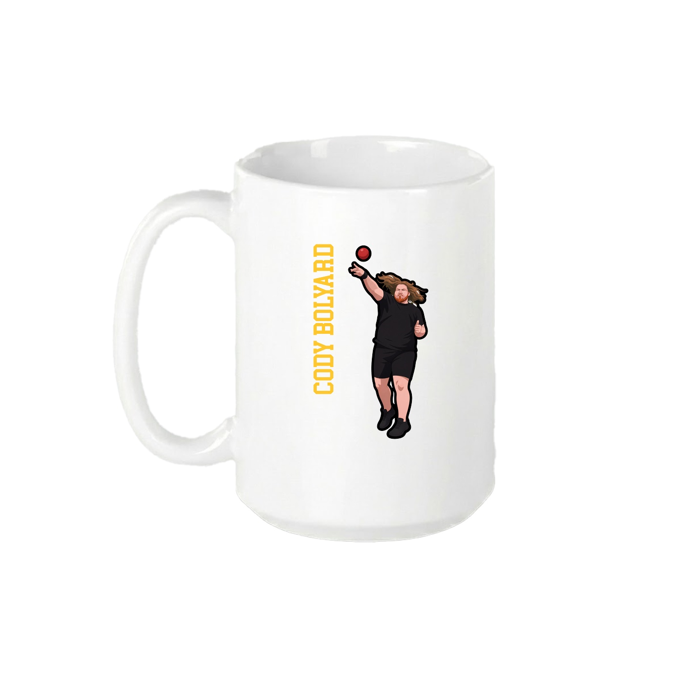 15oz Coffee Mug — Name Vertical in White