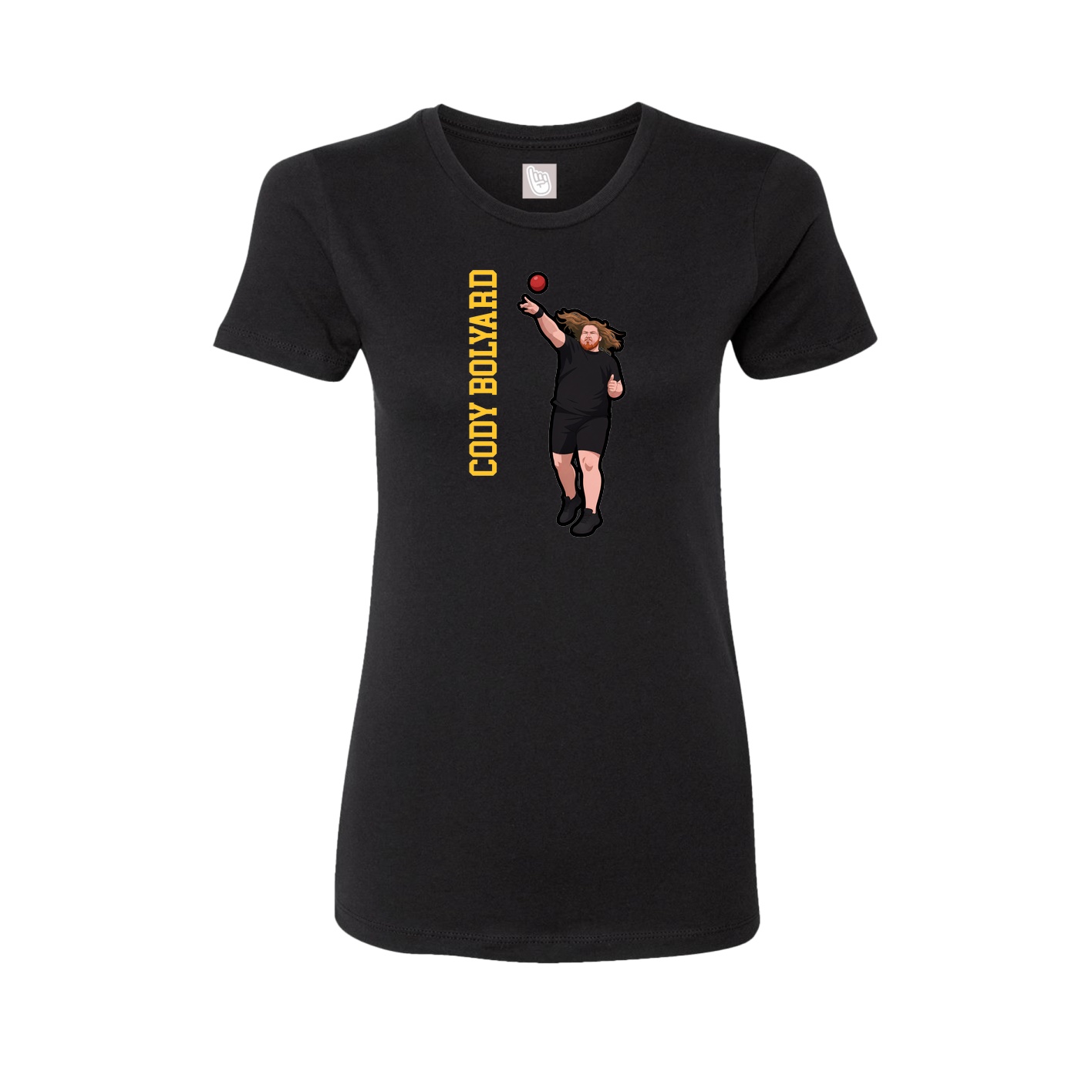 Fitted Women's Tee — Name Vertical in Black