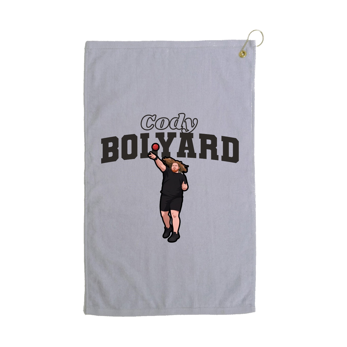Golf Towel — Name Arch in Grey