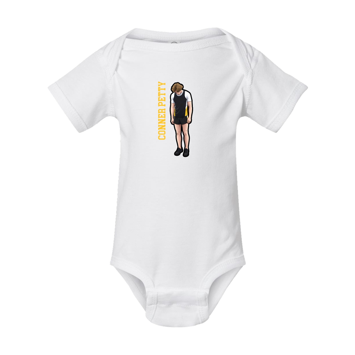 Baby Onesie — Name Vertical in White